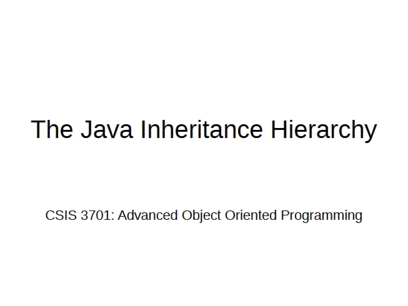 Inheritance Hierarchy in Java