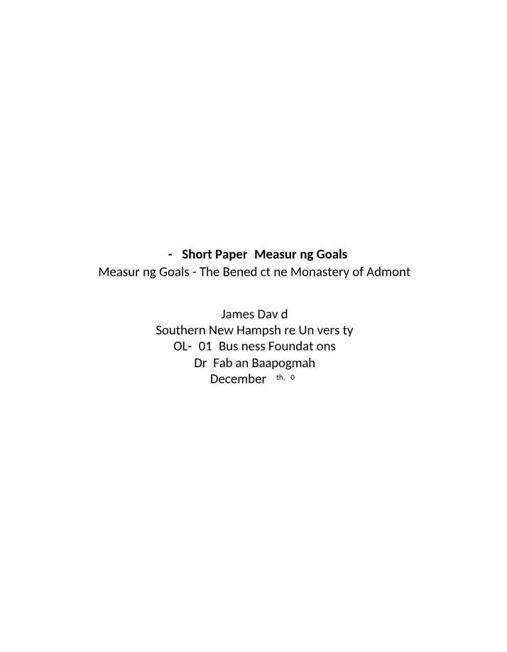 Measuring Goals - 5-2 Short Paper