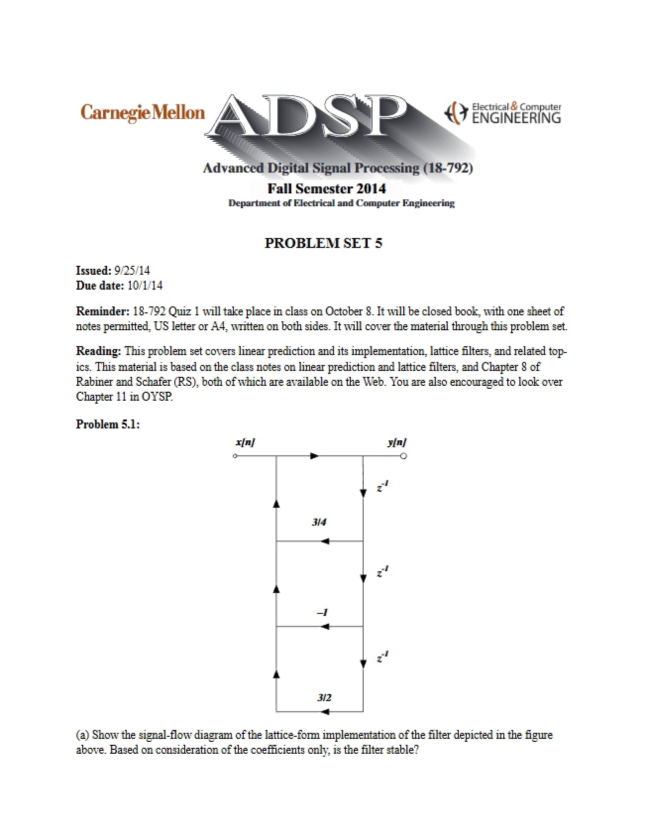 Advanced DSP Homework