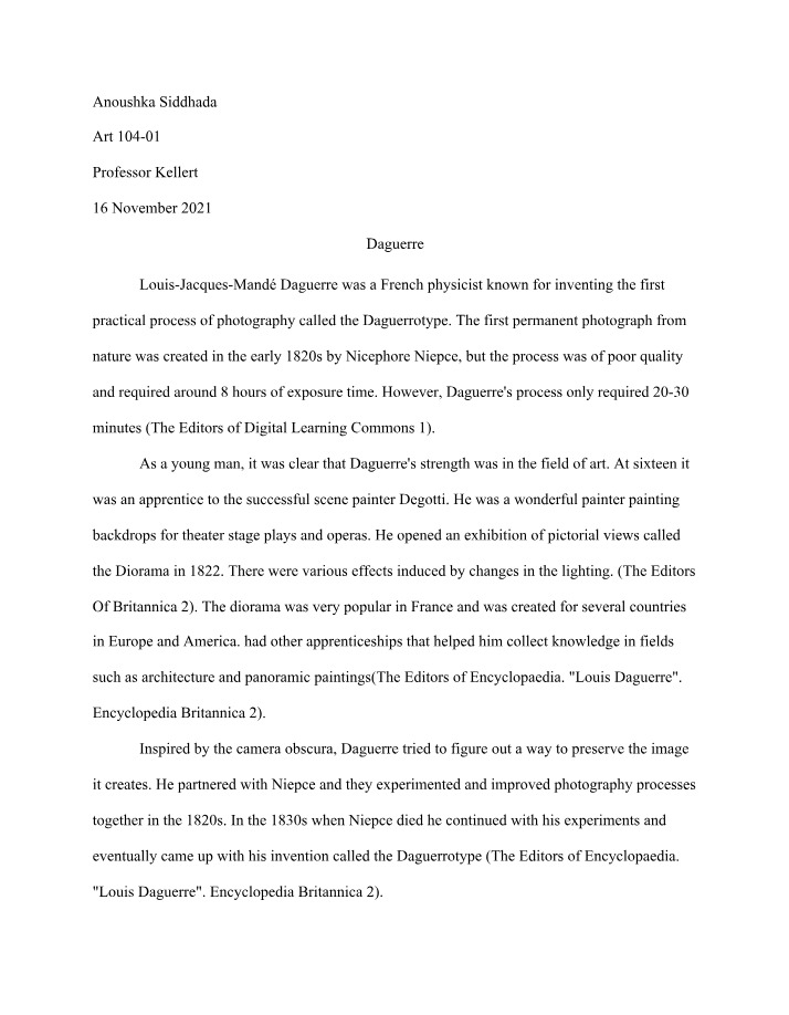 Research Paper on Art History