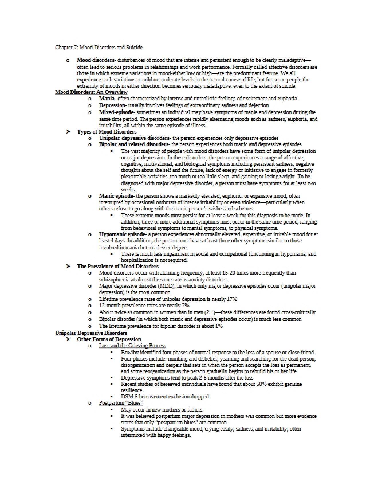 Clinical Study of Mood and Suicidality