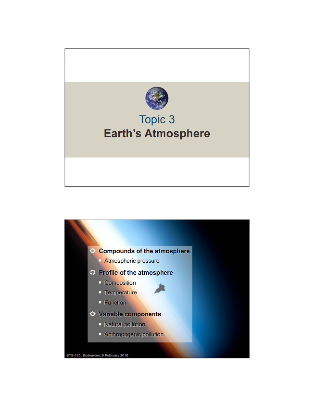Introduction to the Earth's Atmosphere