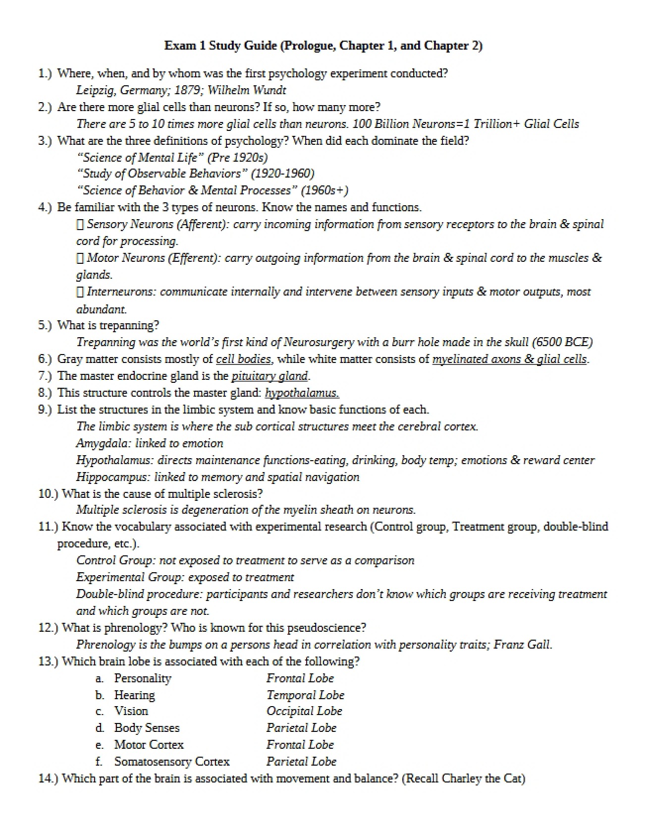 Exam 1 Study Guide