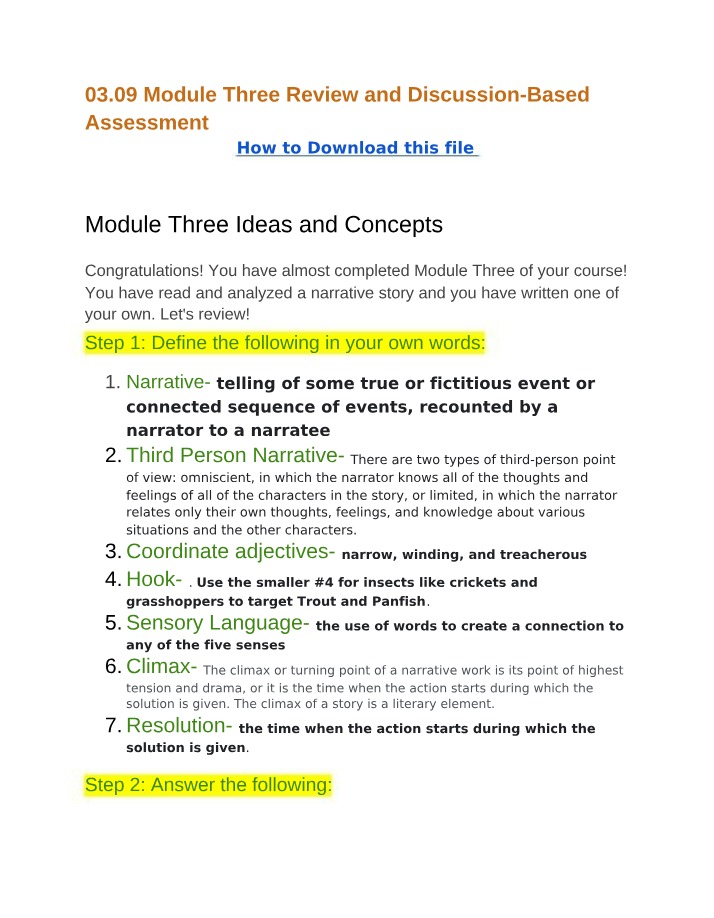 Narrative Writing Ideas and Concepts