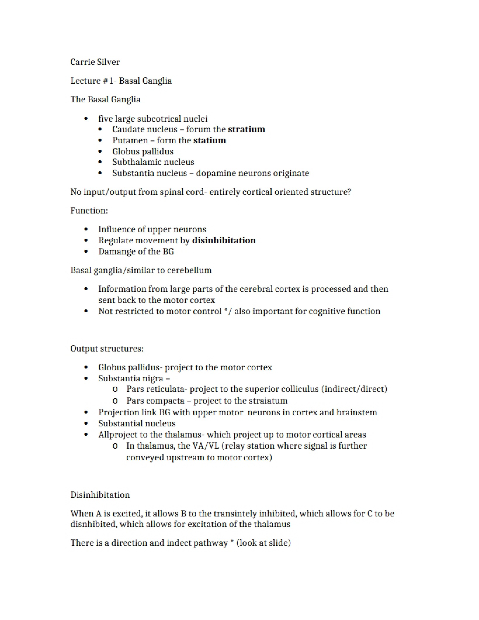 Basal Ganglia Overview