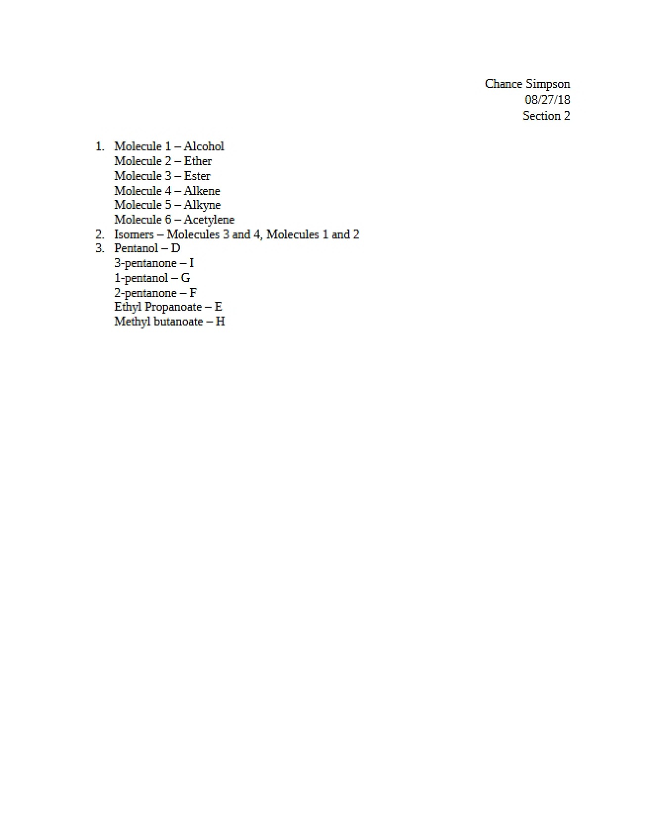 Pre-Laboratory Assignment One