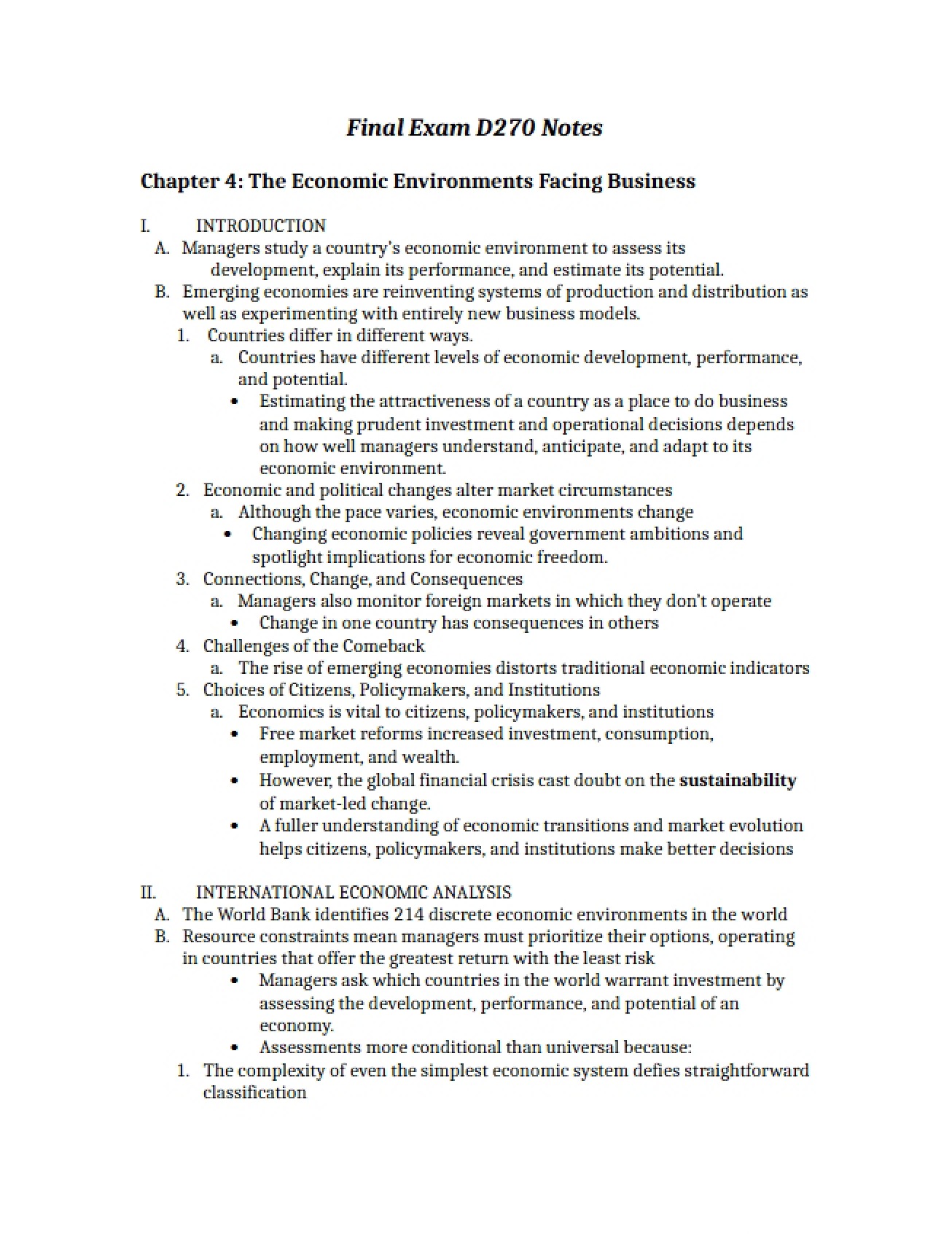 Notes for D270 Final Exam