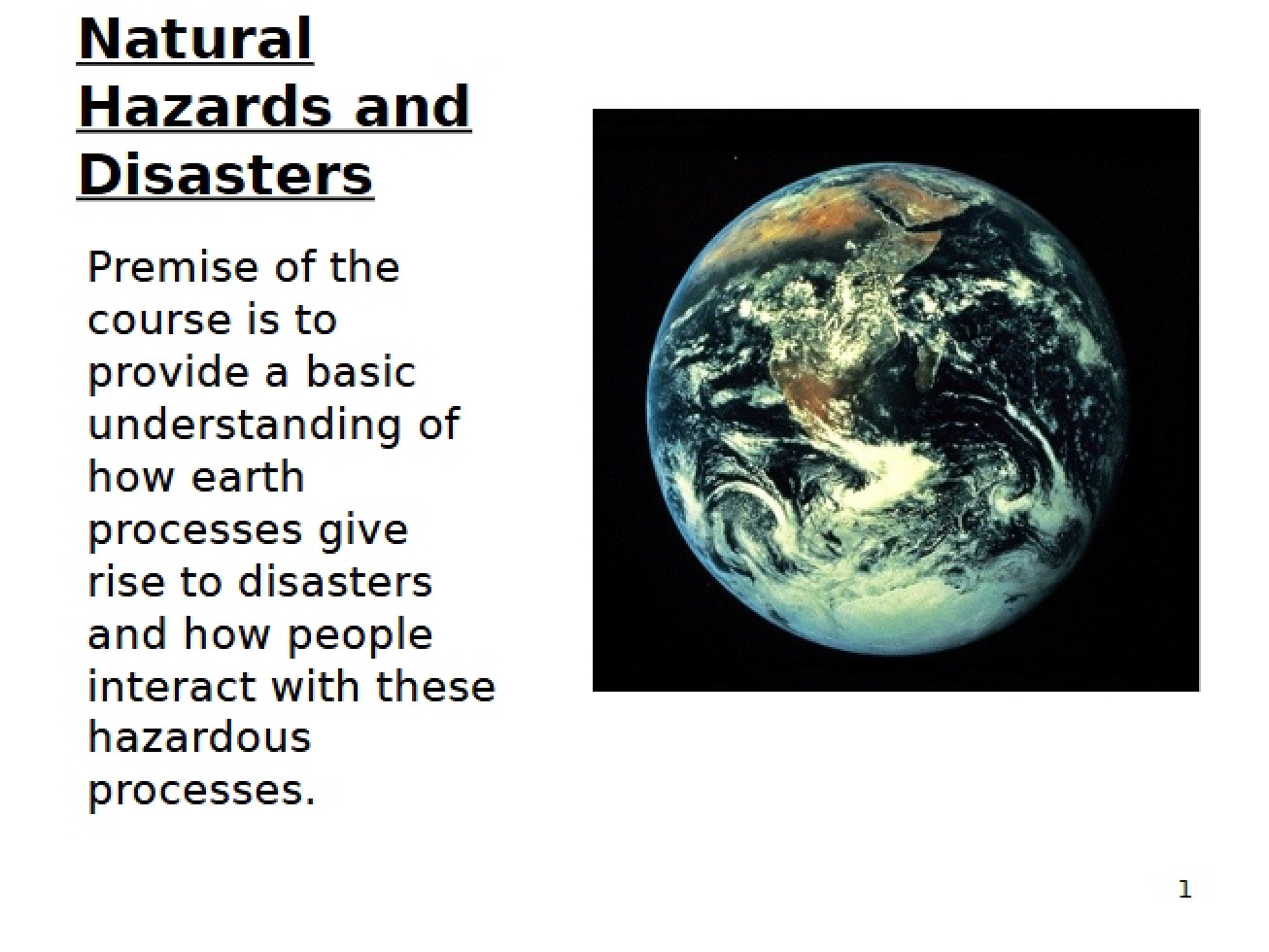 PowerPoint Intro to Natural Disasters