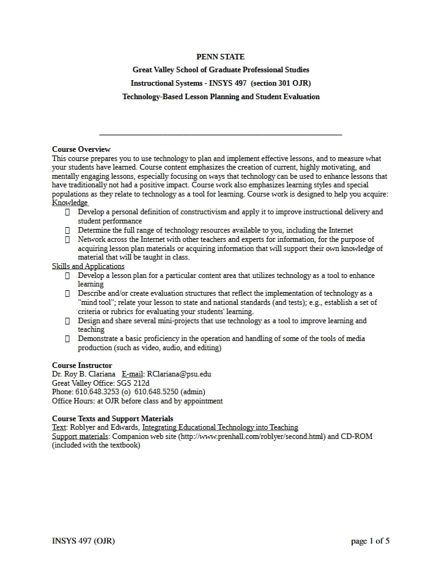 Instructional System Concepts