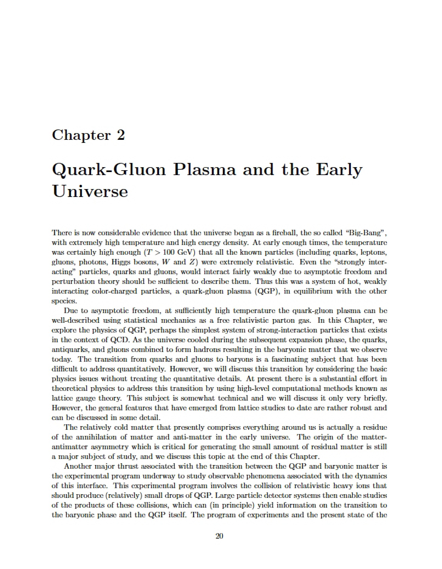 Early Universe and Quark-Gluon Plasma