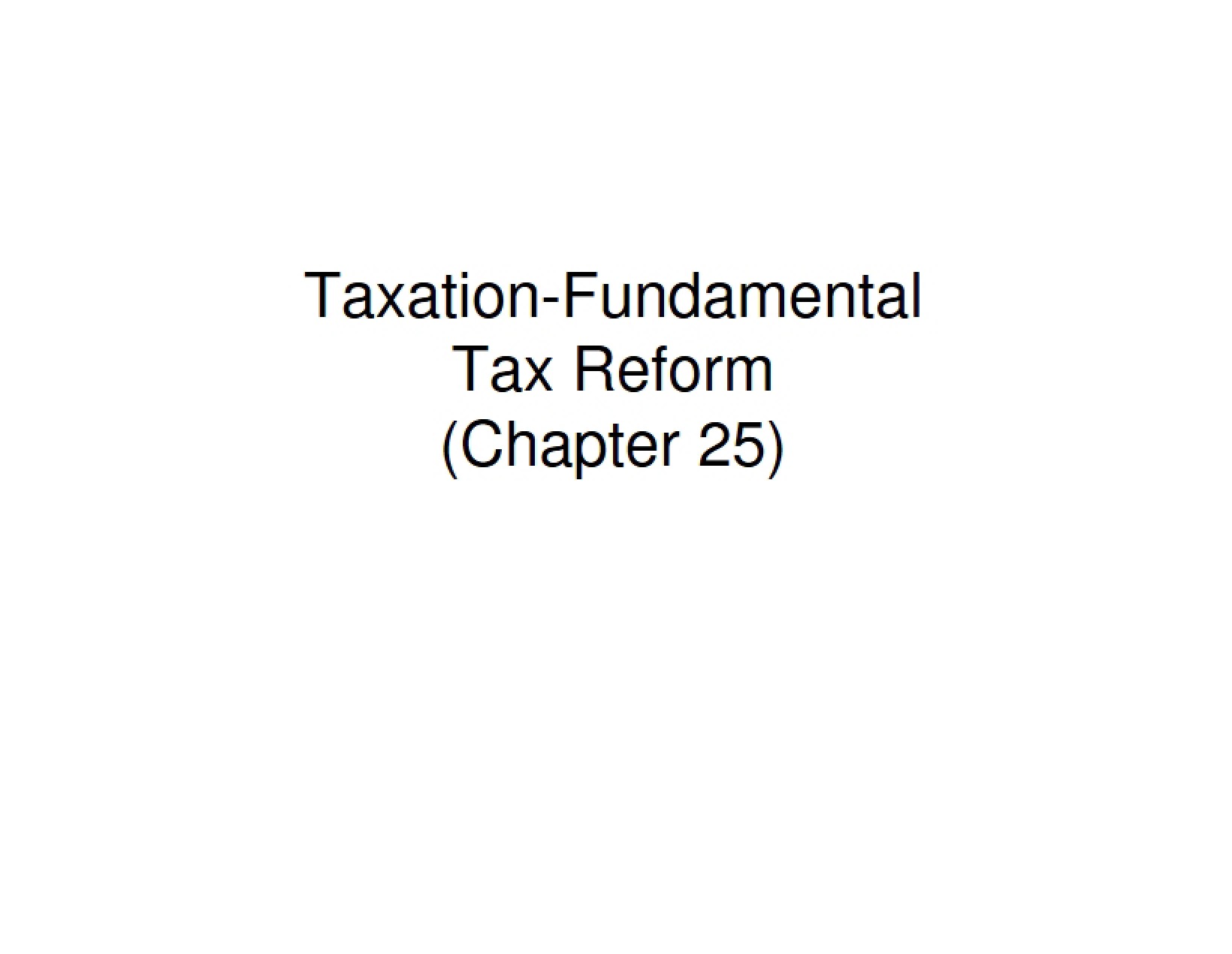 Fundamentals of Taxation