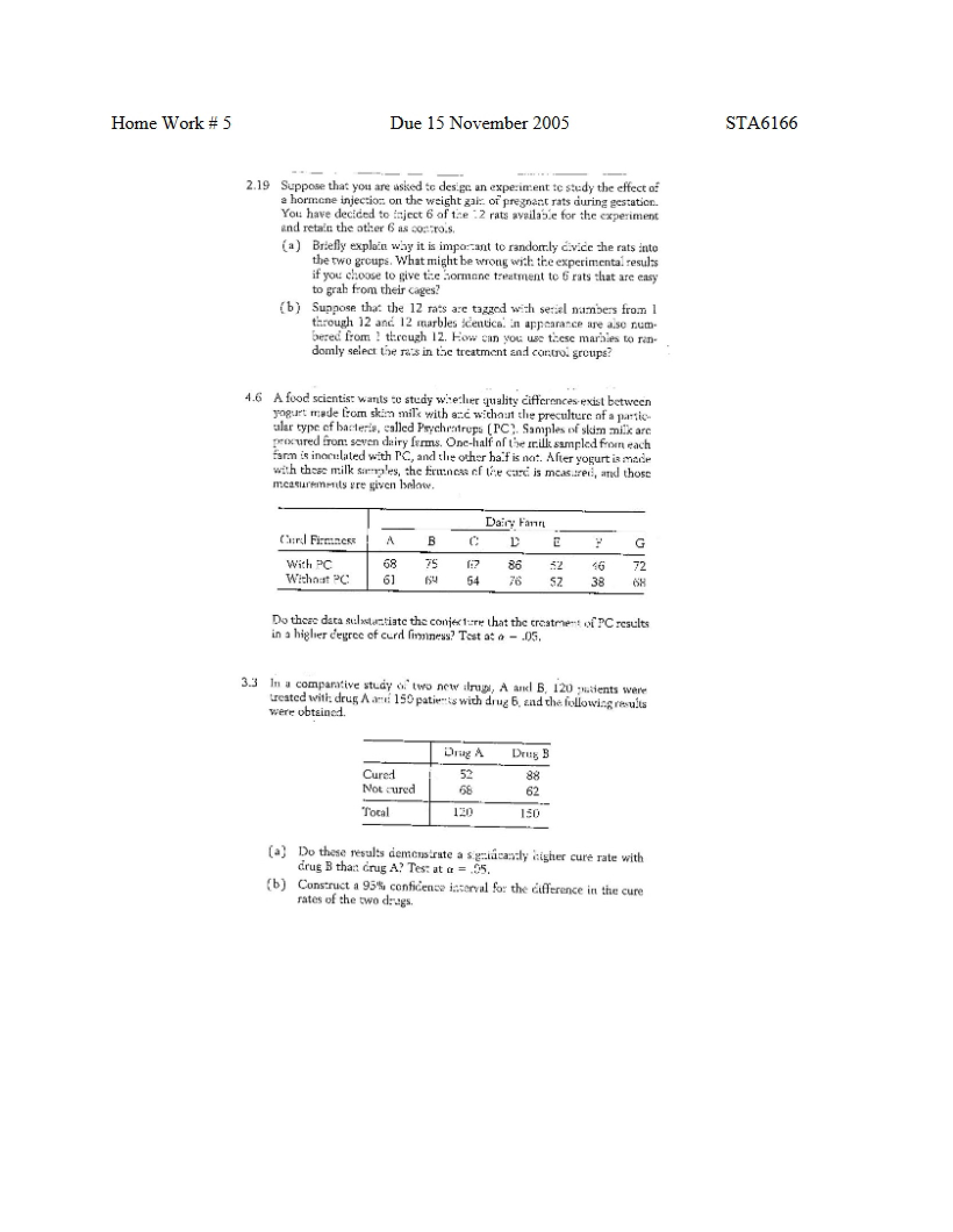 Fifth Homework
