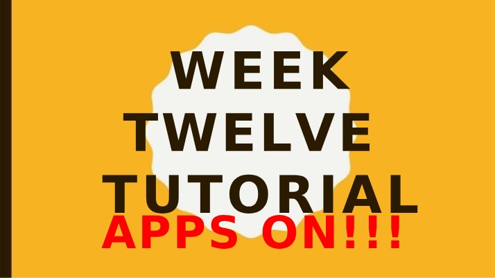 Week Thirteen Tutorial - Course Overview and Exam Prep