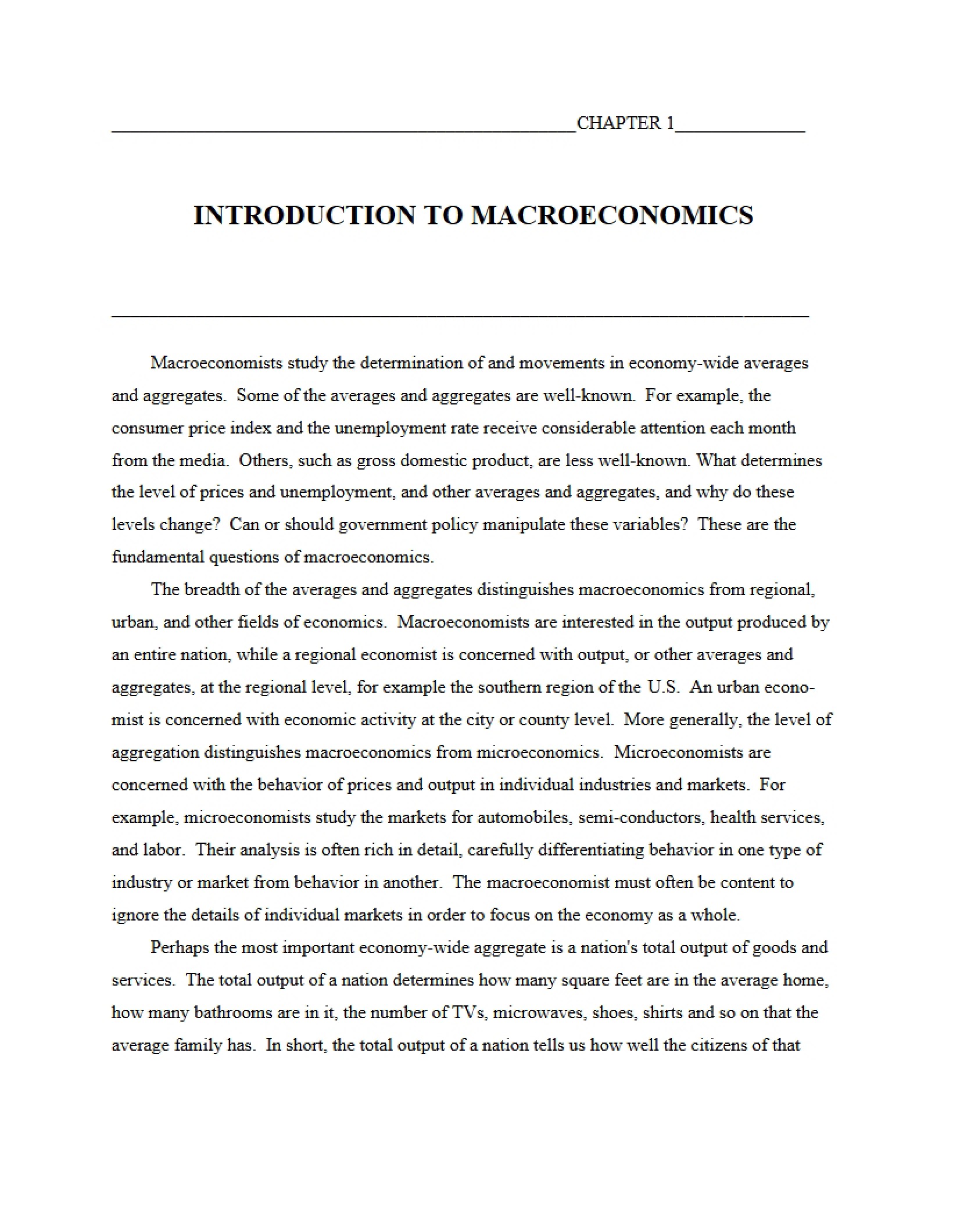 Macroeconomics Course Notes