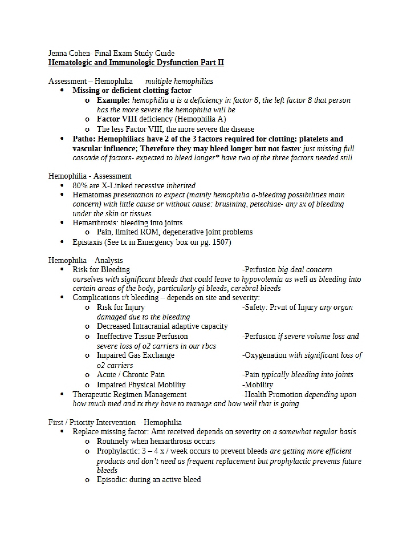 Guide for Final Exam