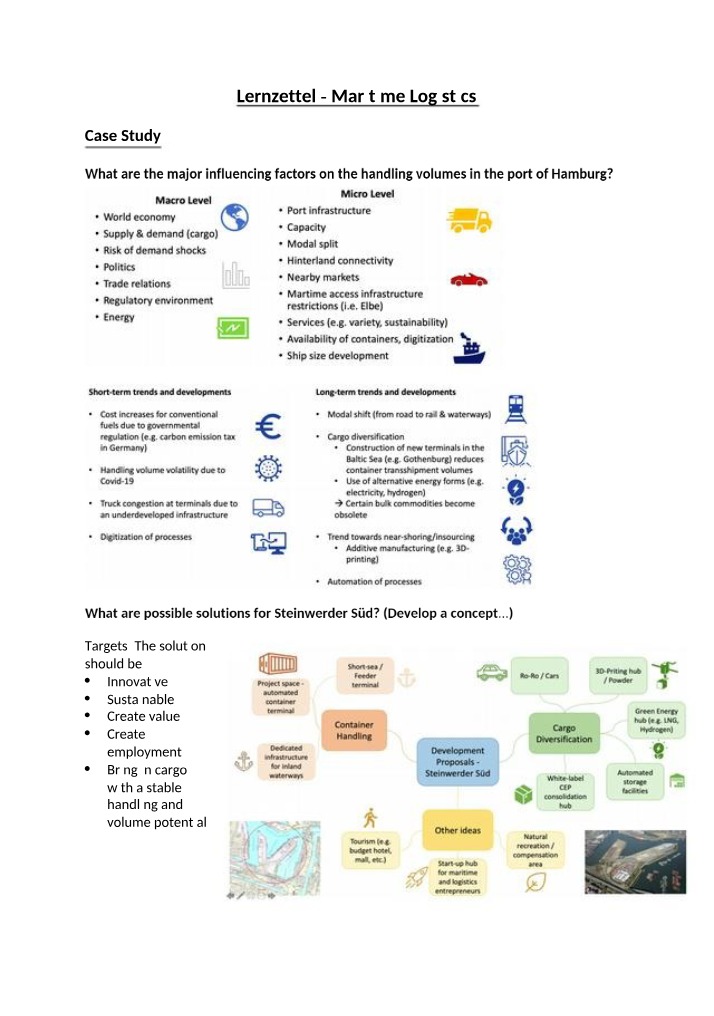 Factors Influencing Handling Volumes in the Port of Hamburg