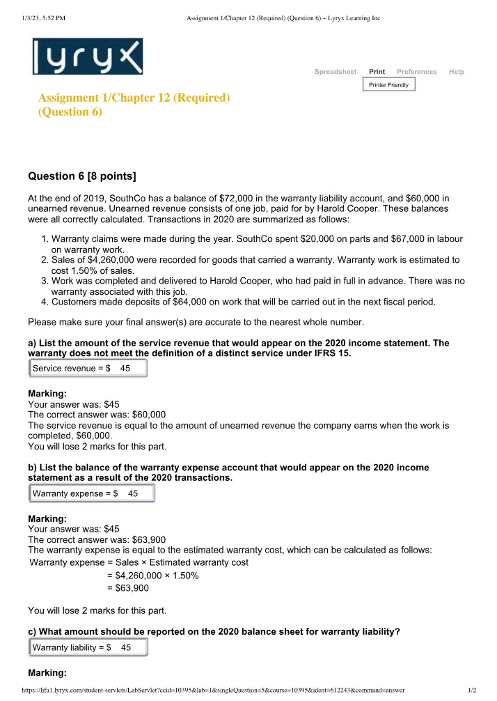Service Revenue, Warranty Expense, and Liability Calculation