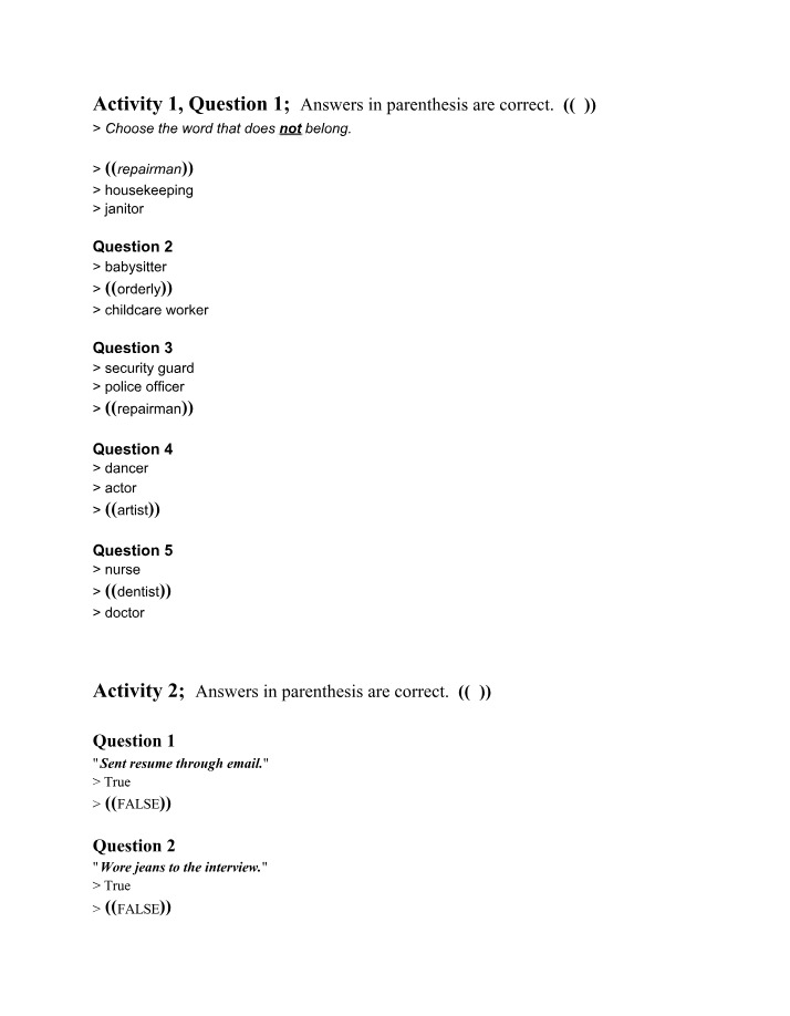 Interview Etiquette and Outlier Identification - Knowledge Test