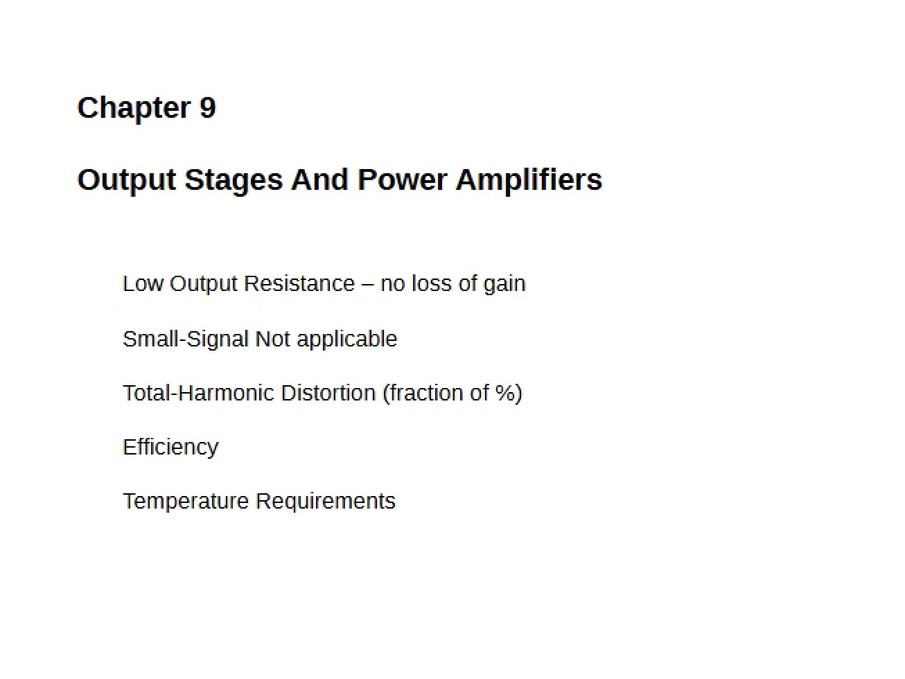 Power Amplifiers and Output Stages