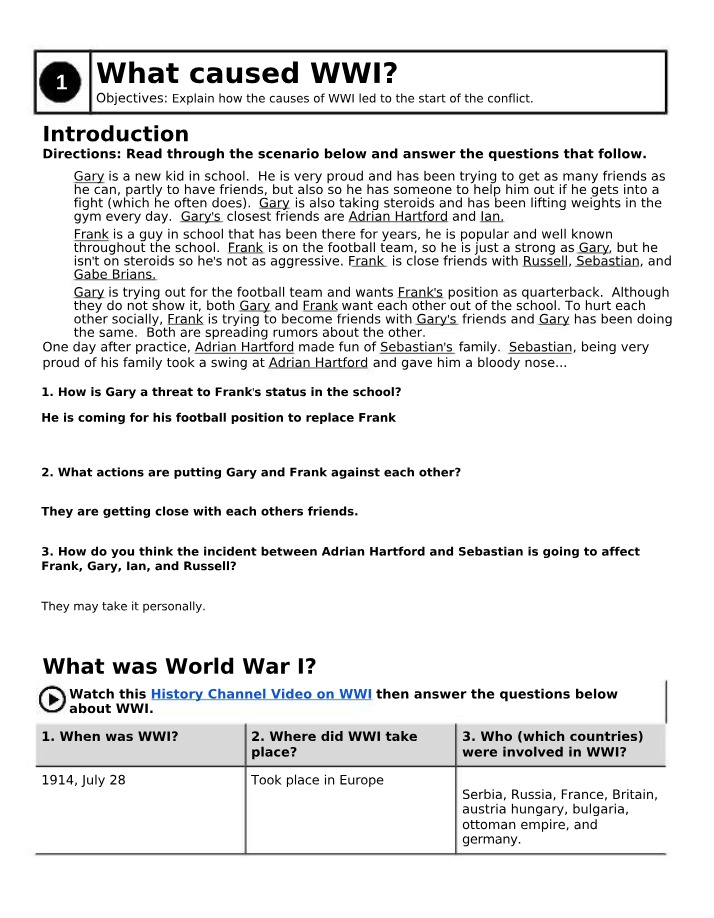 WWI Causes