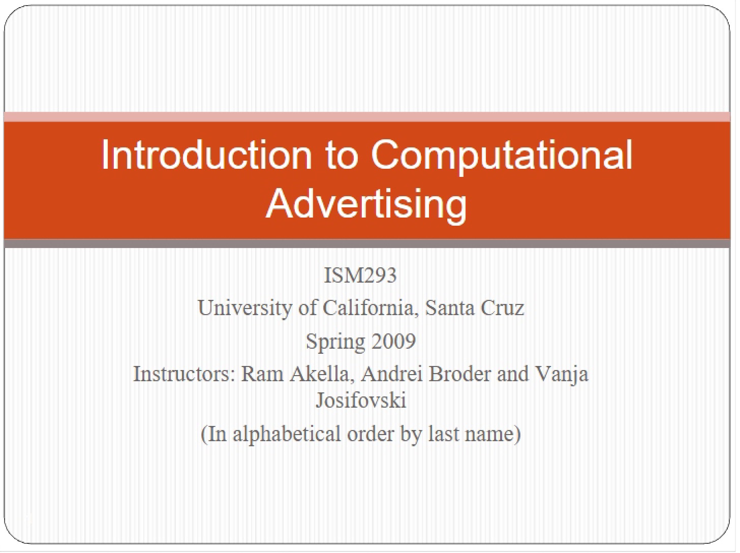 Advertising Computational