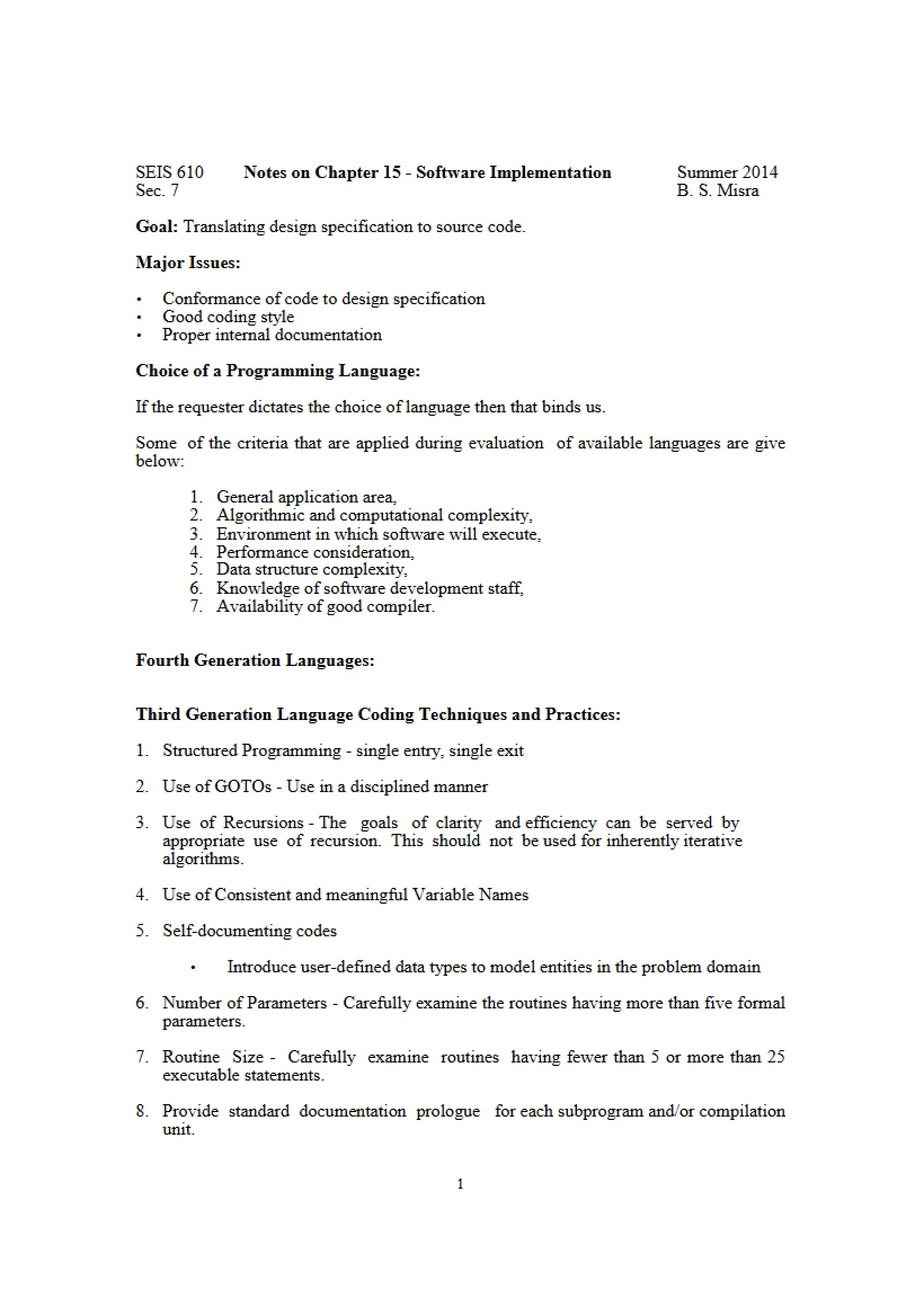 Notes Chapter 15