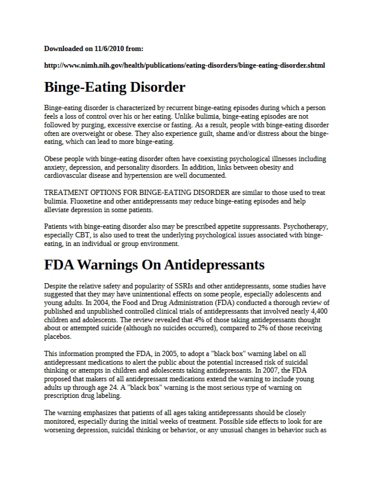 Disorder of Binge-Eating