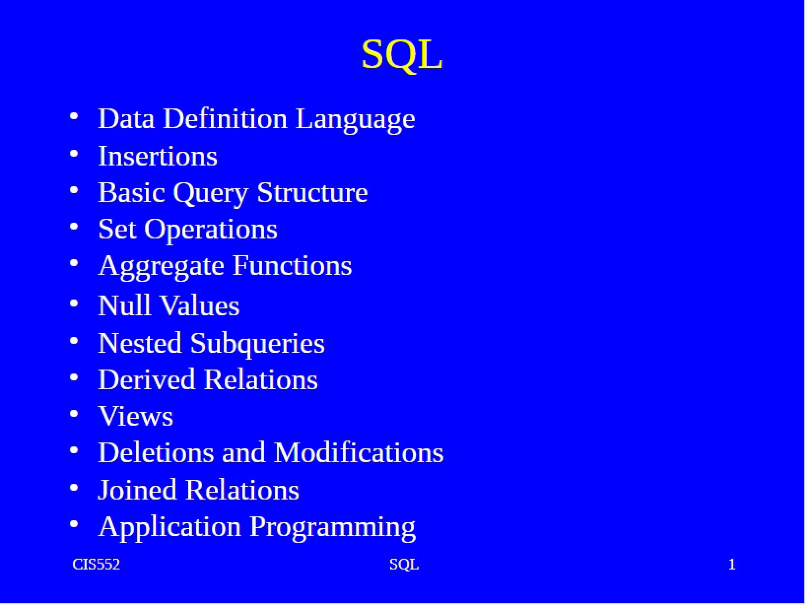 SQL Database Design Concepts