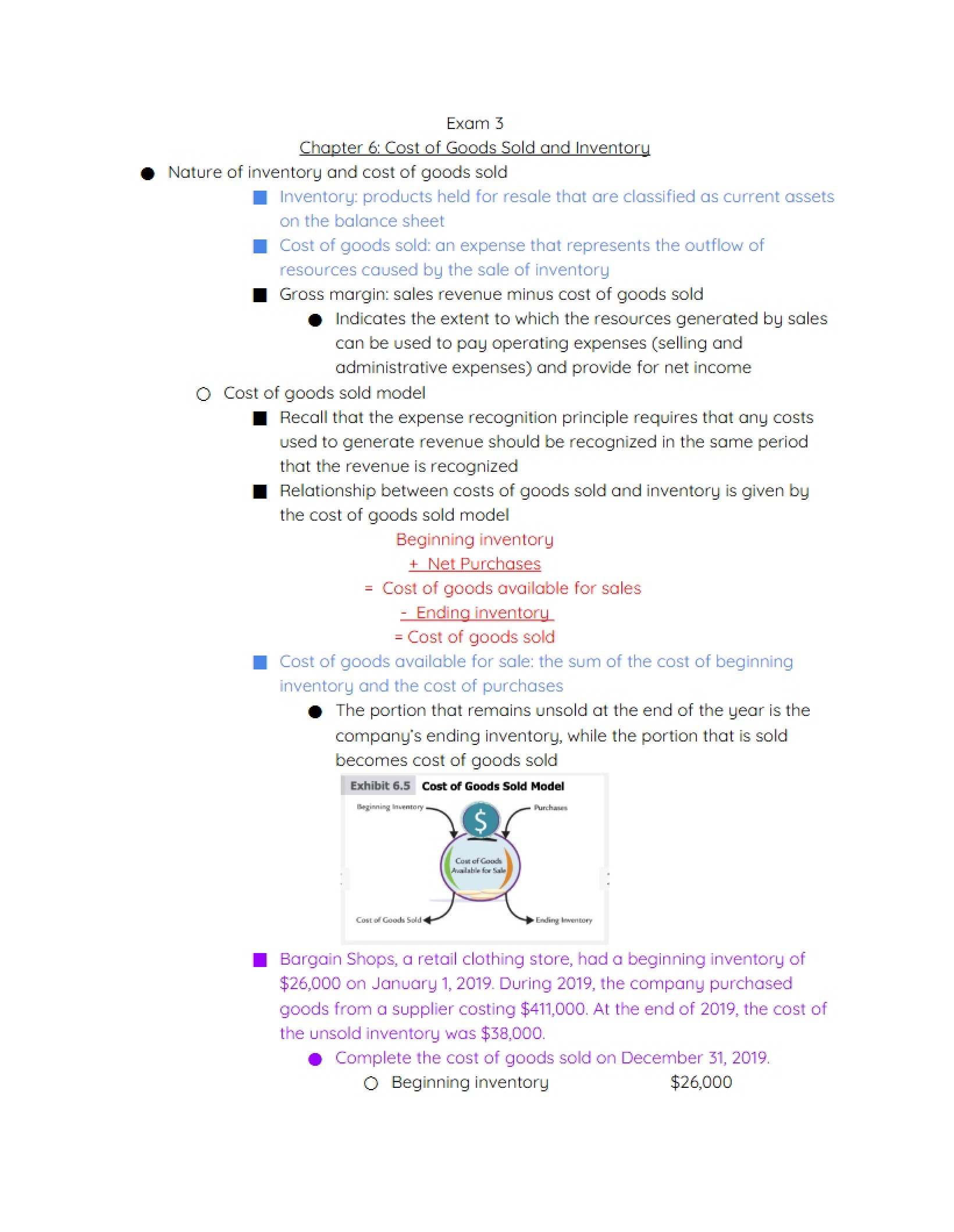 Inventory and Cost of Goods Sold (Ch 6)