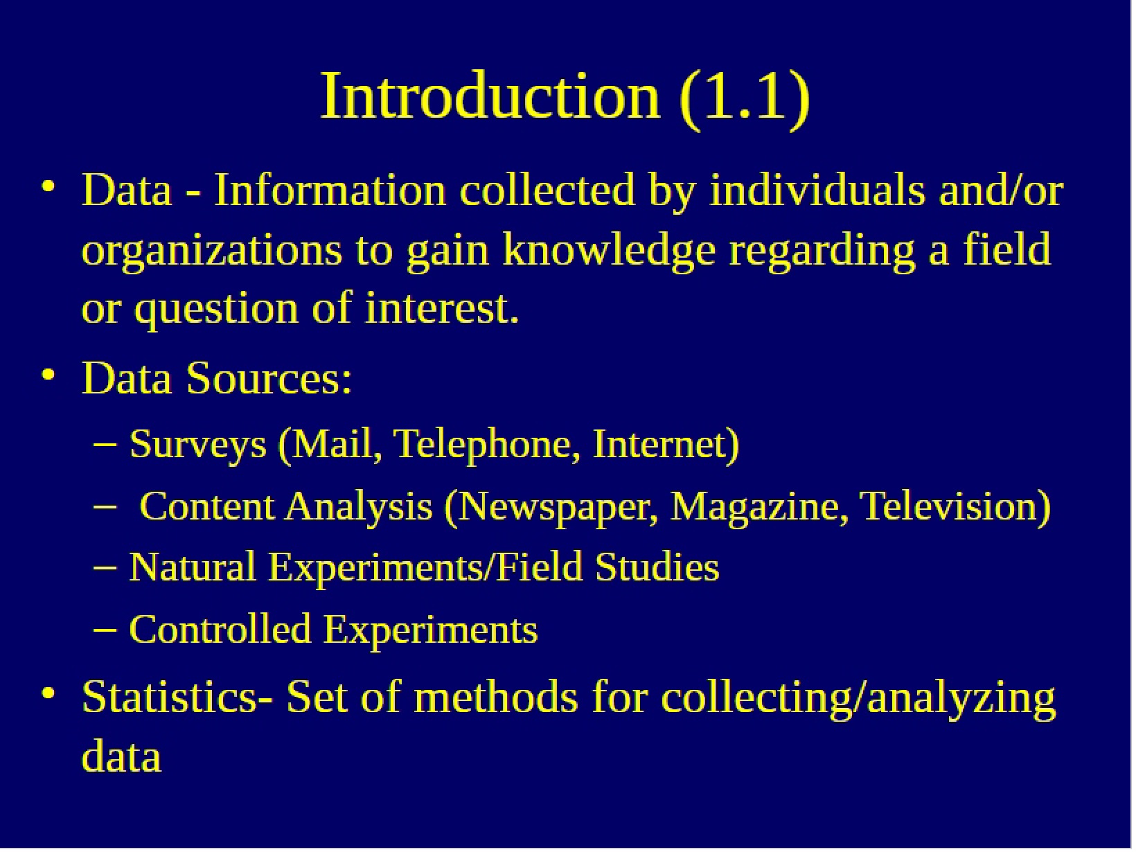 Statistical Method Usage