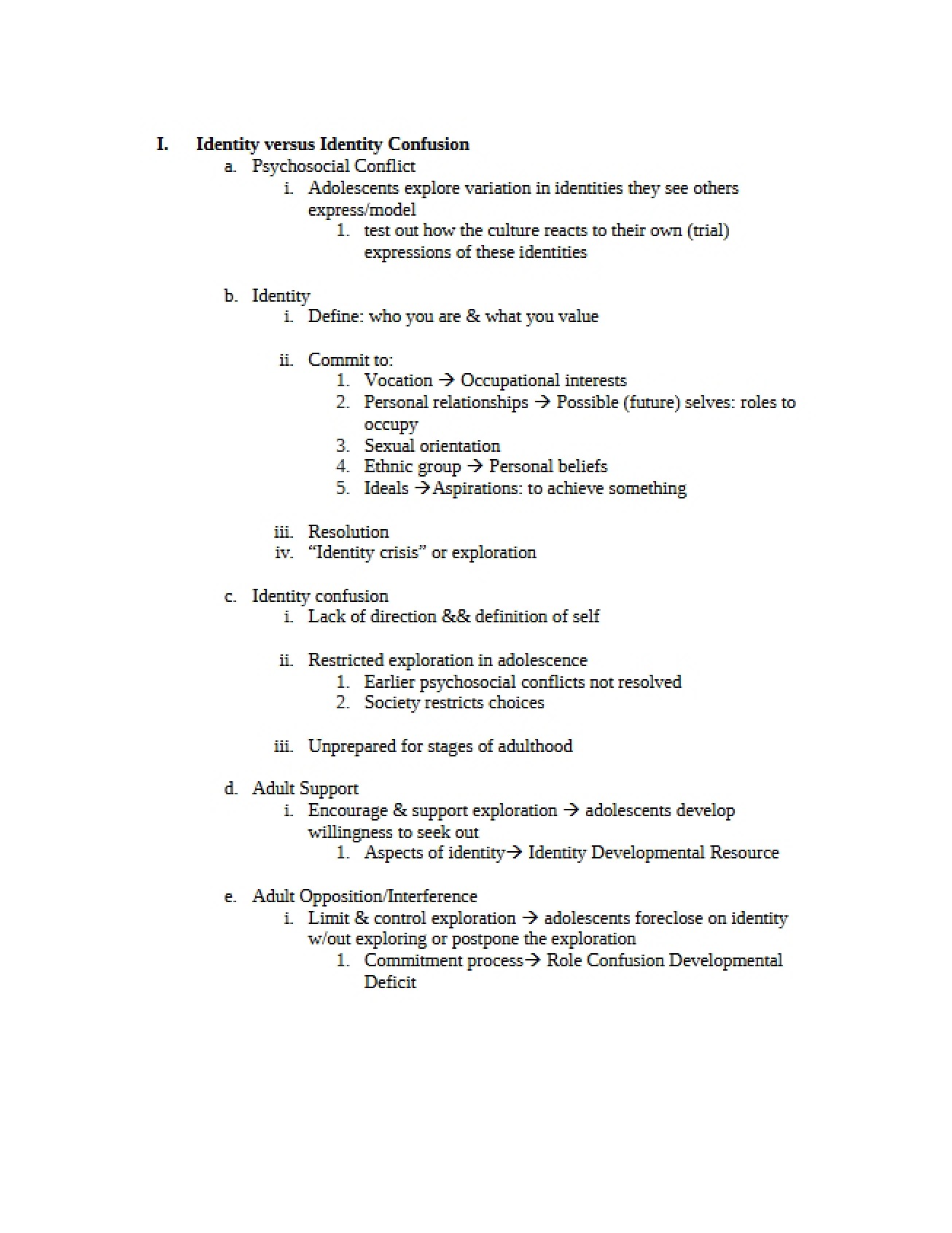 Examination of the Concept of Identity versus Identity Confusion