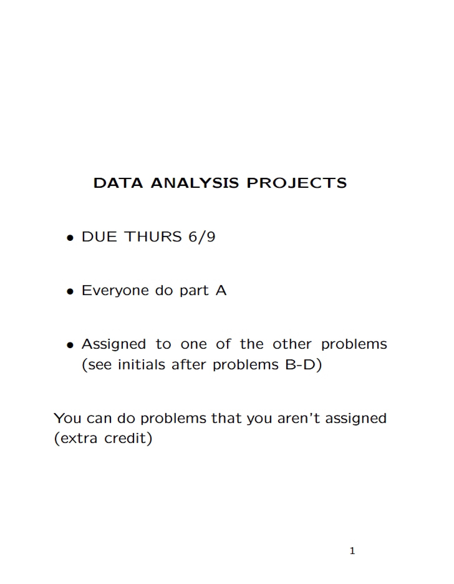 Projects on Data (June 3, 2011)