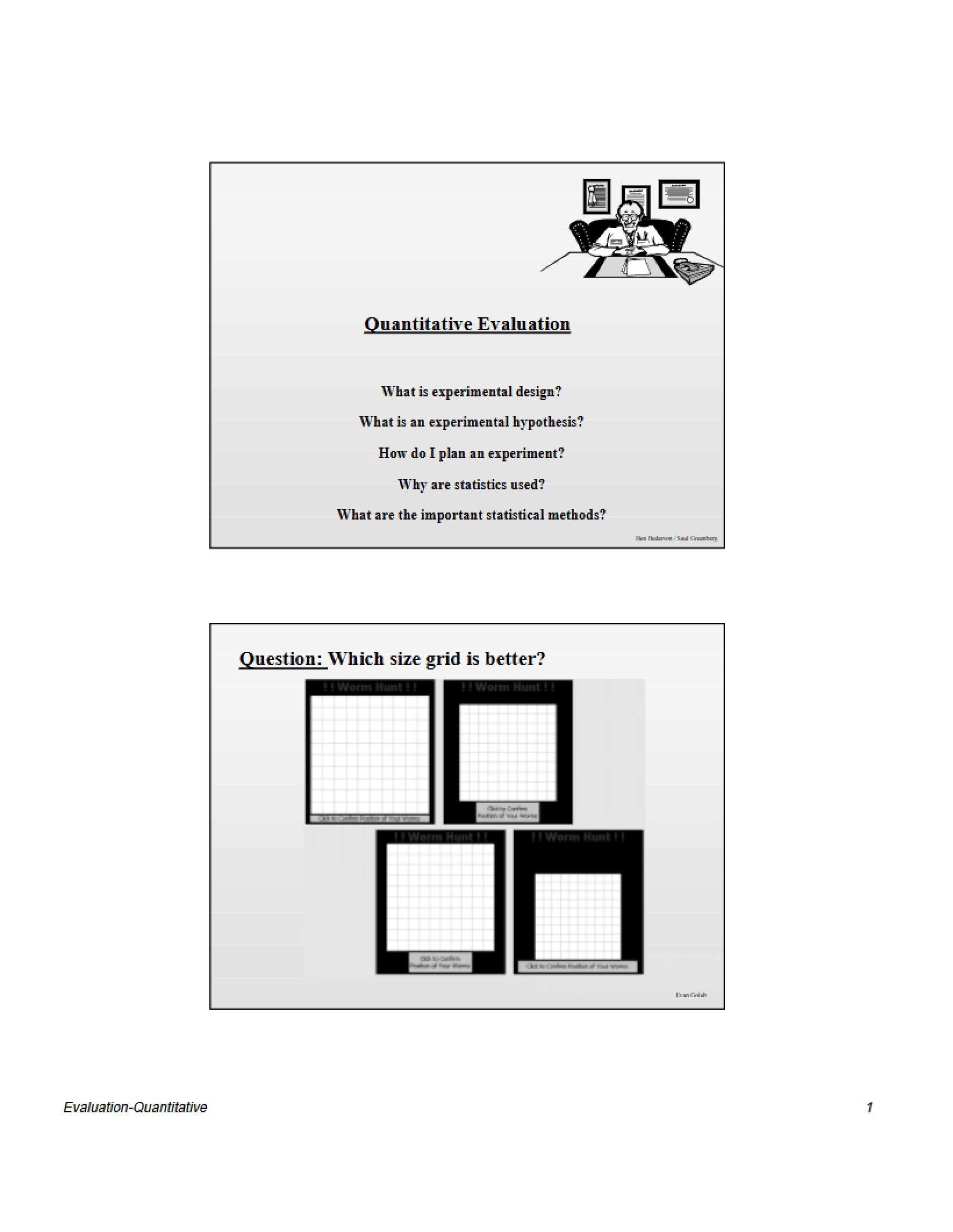Evaluation Quantitative Methods