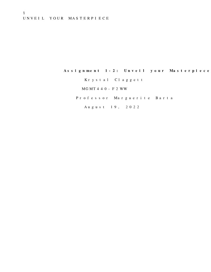 Assignment 1-2 - Unveiling Your Masterpiece