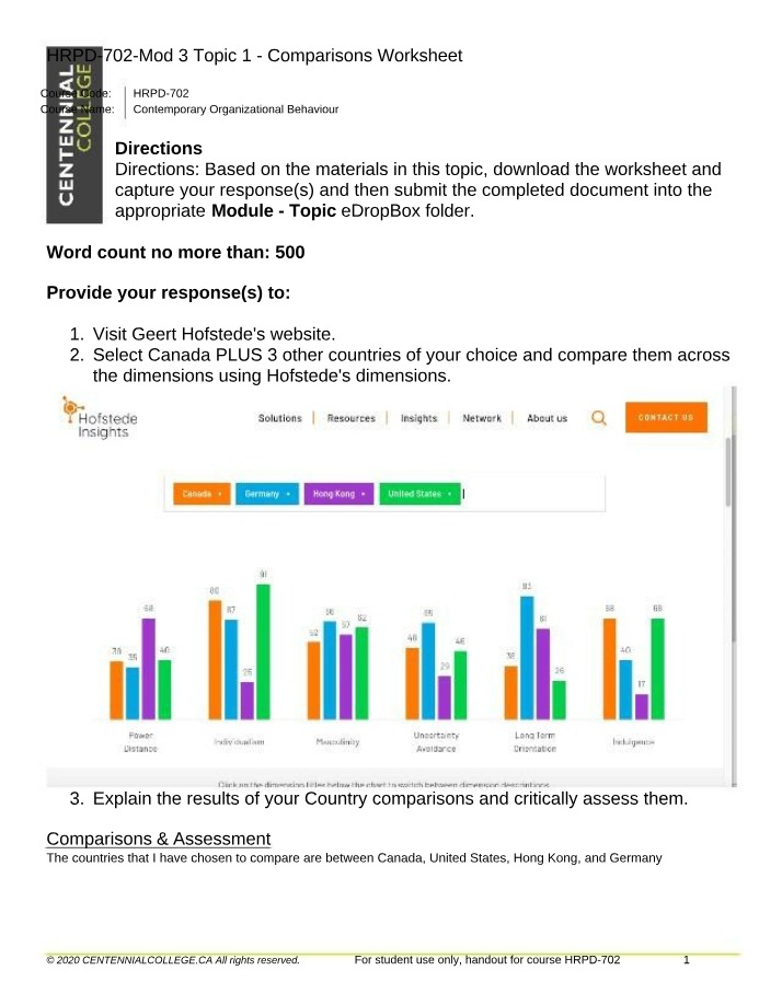Comparisons Worksheet Mod 3 Topic 1 Completed