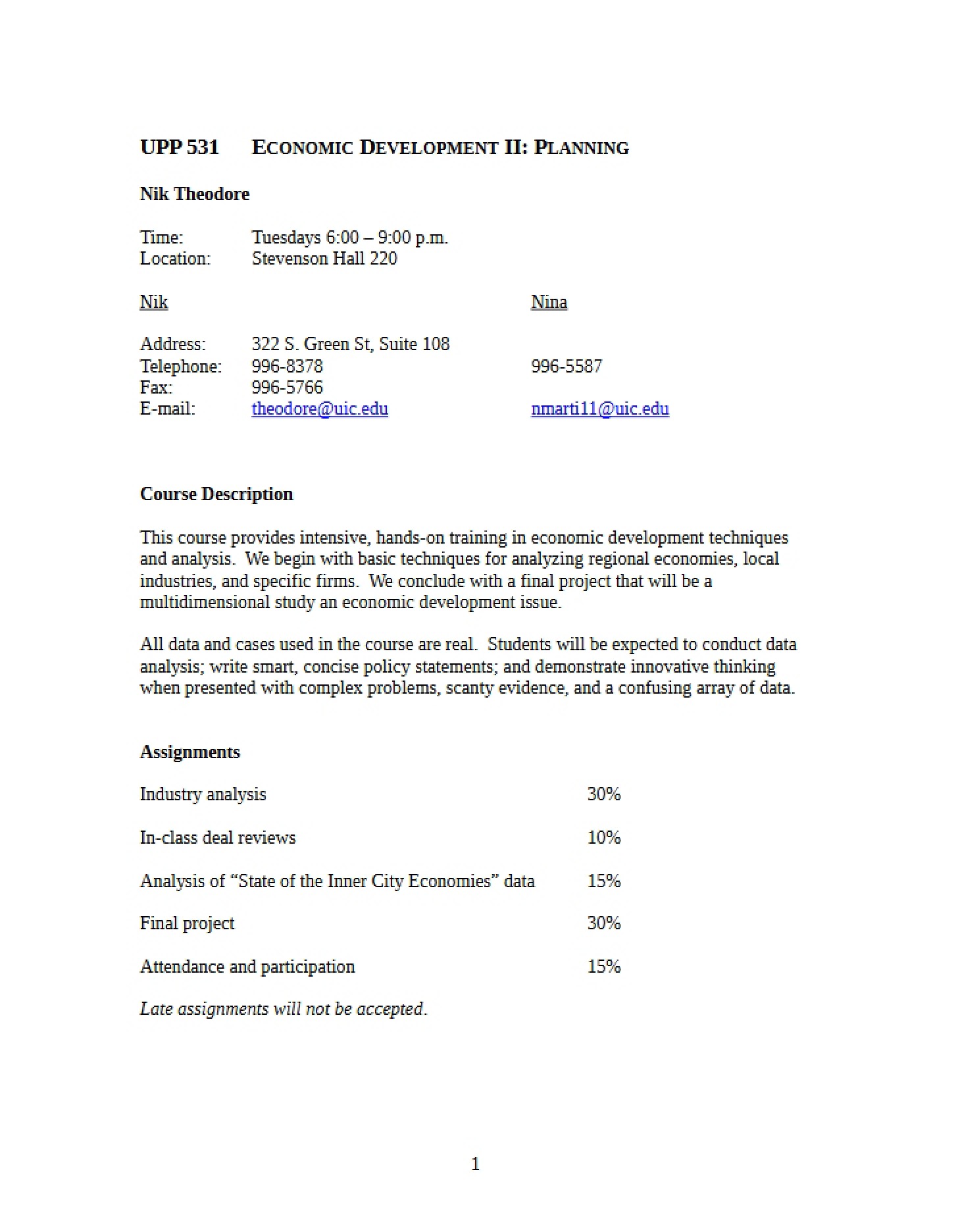 Planning for Economic Development II