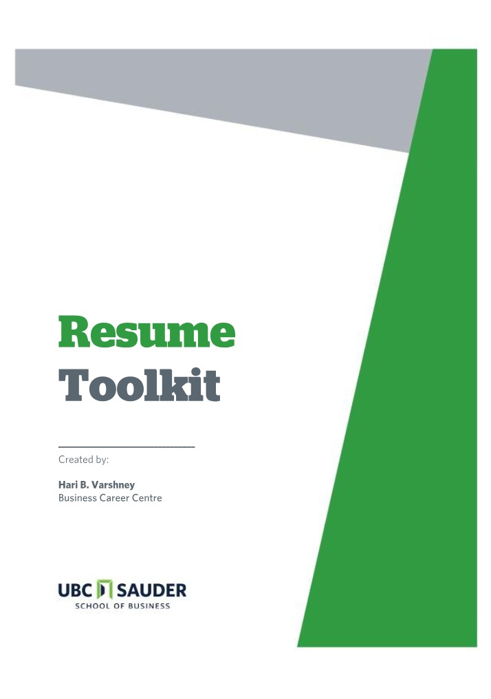 Resume Writing Toolkit