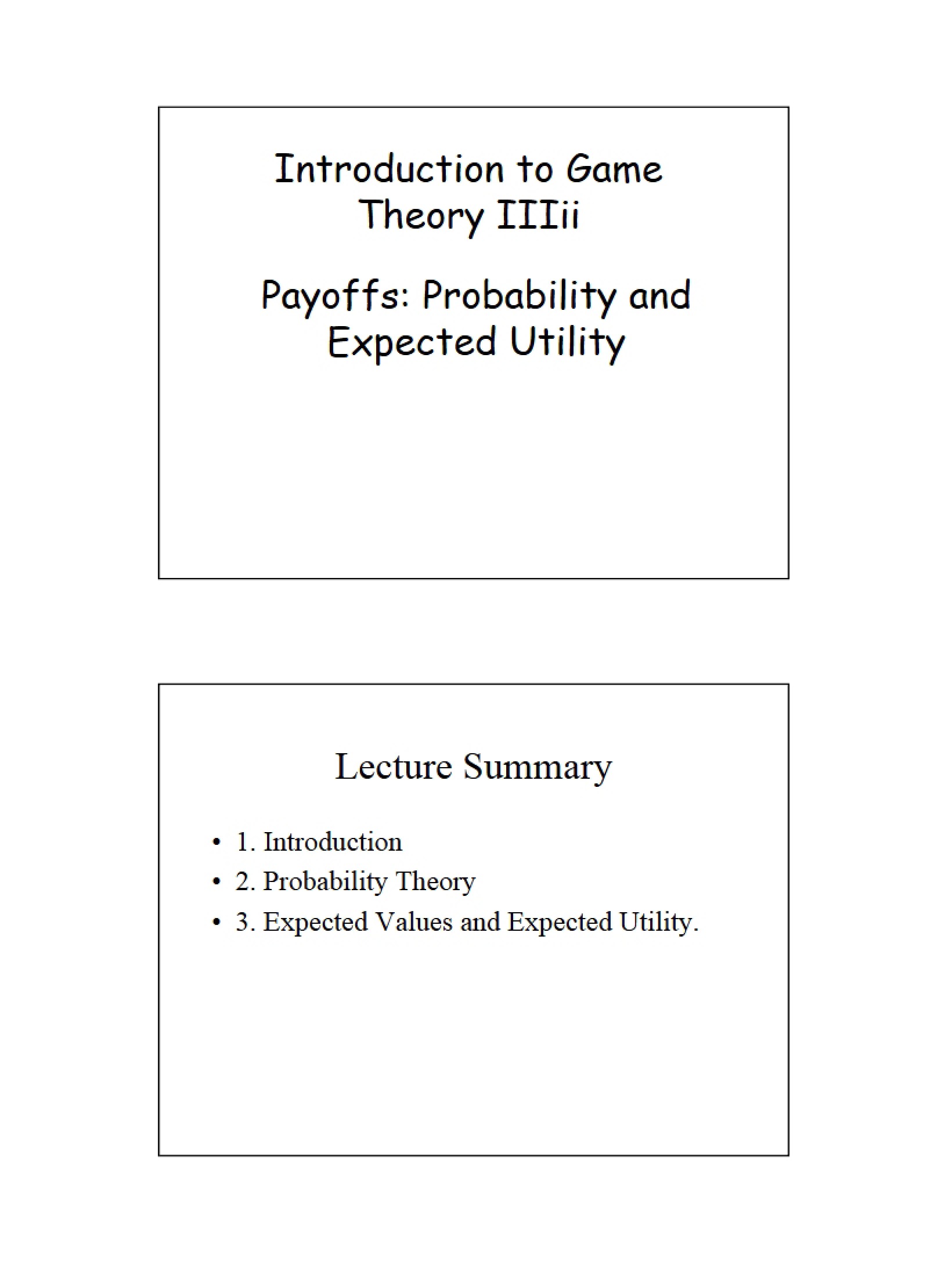 Part 3 Intro to Game Theory