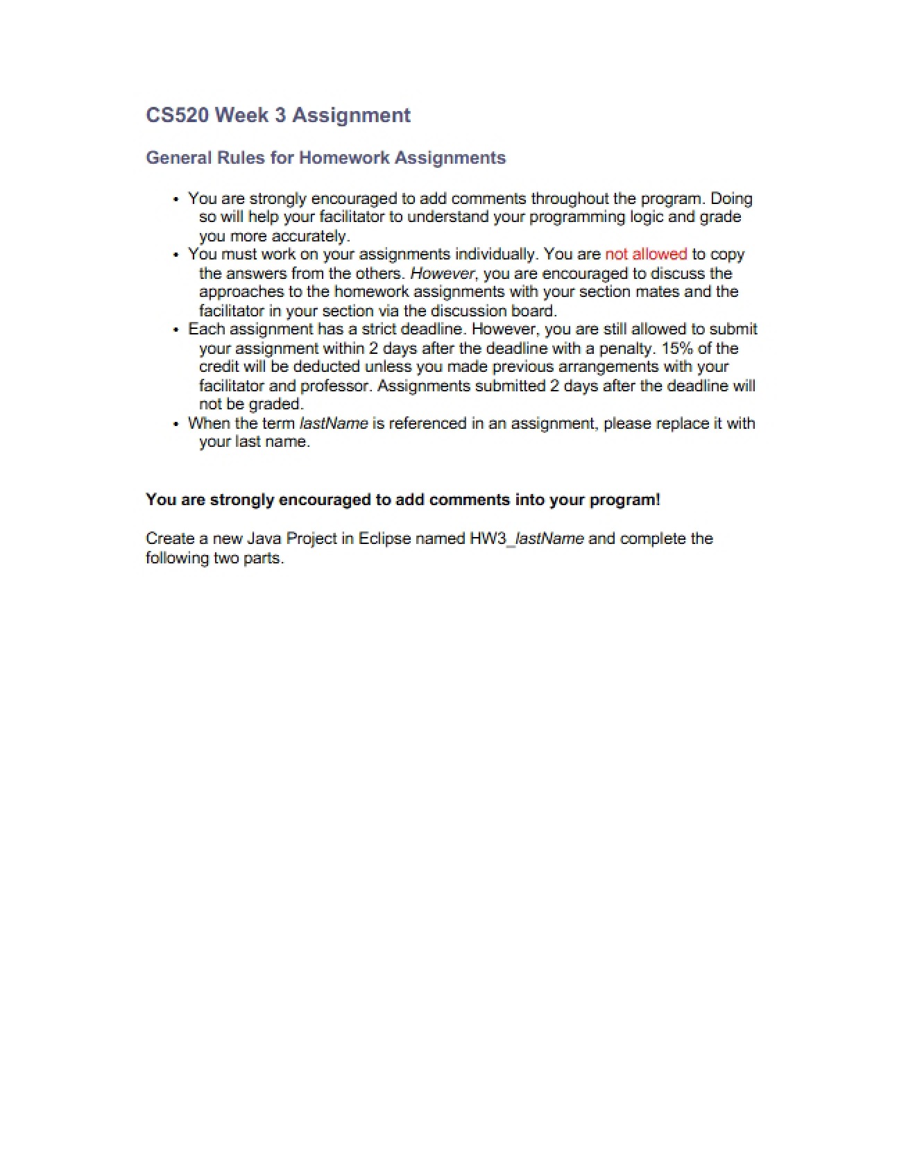 Third Assignment