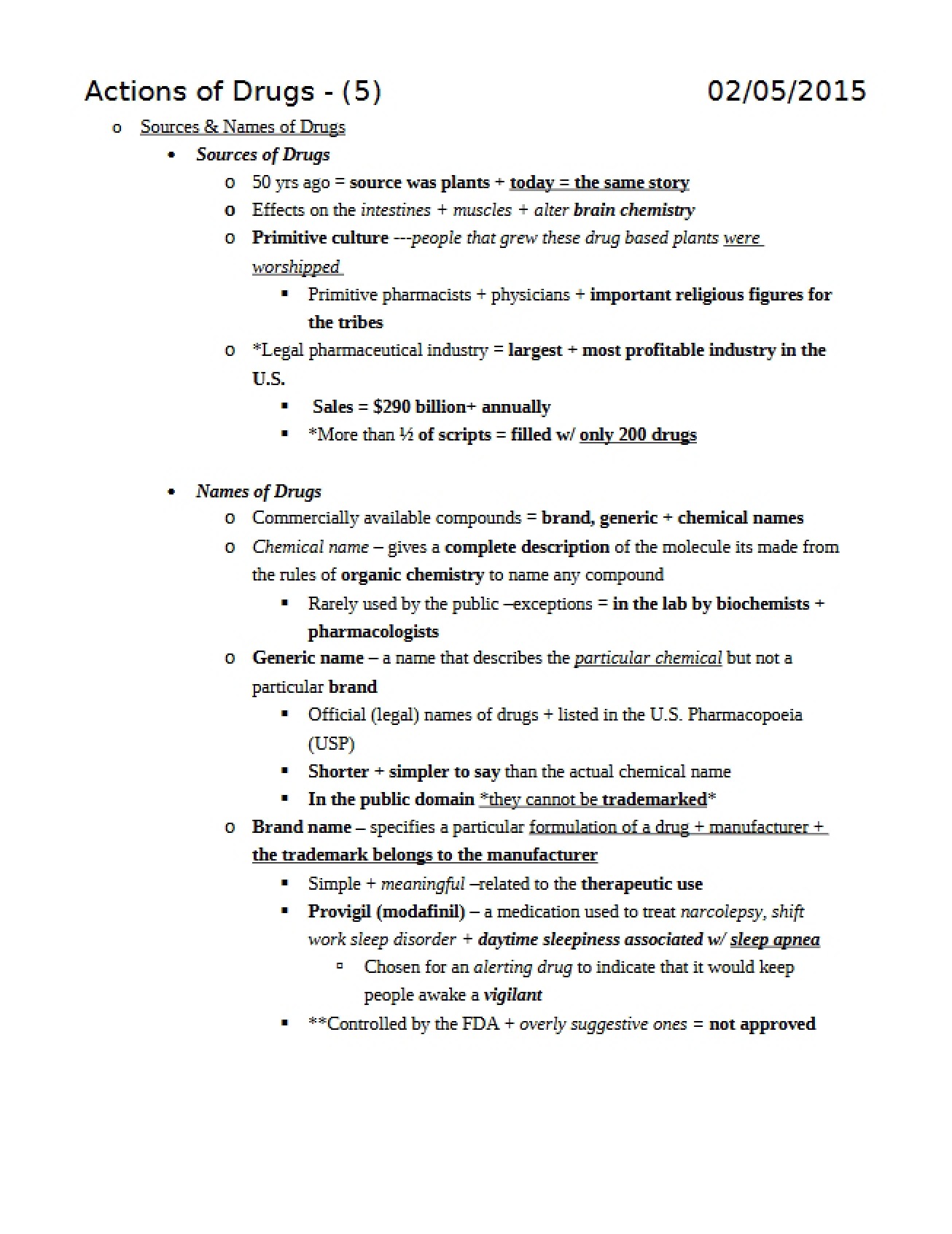 Actions of Drugs on the Body
