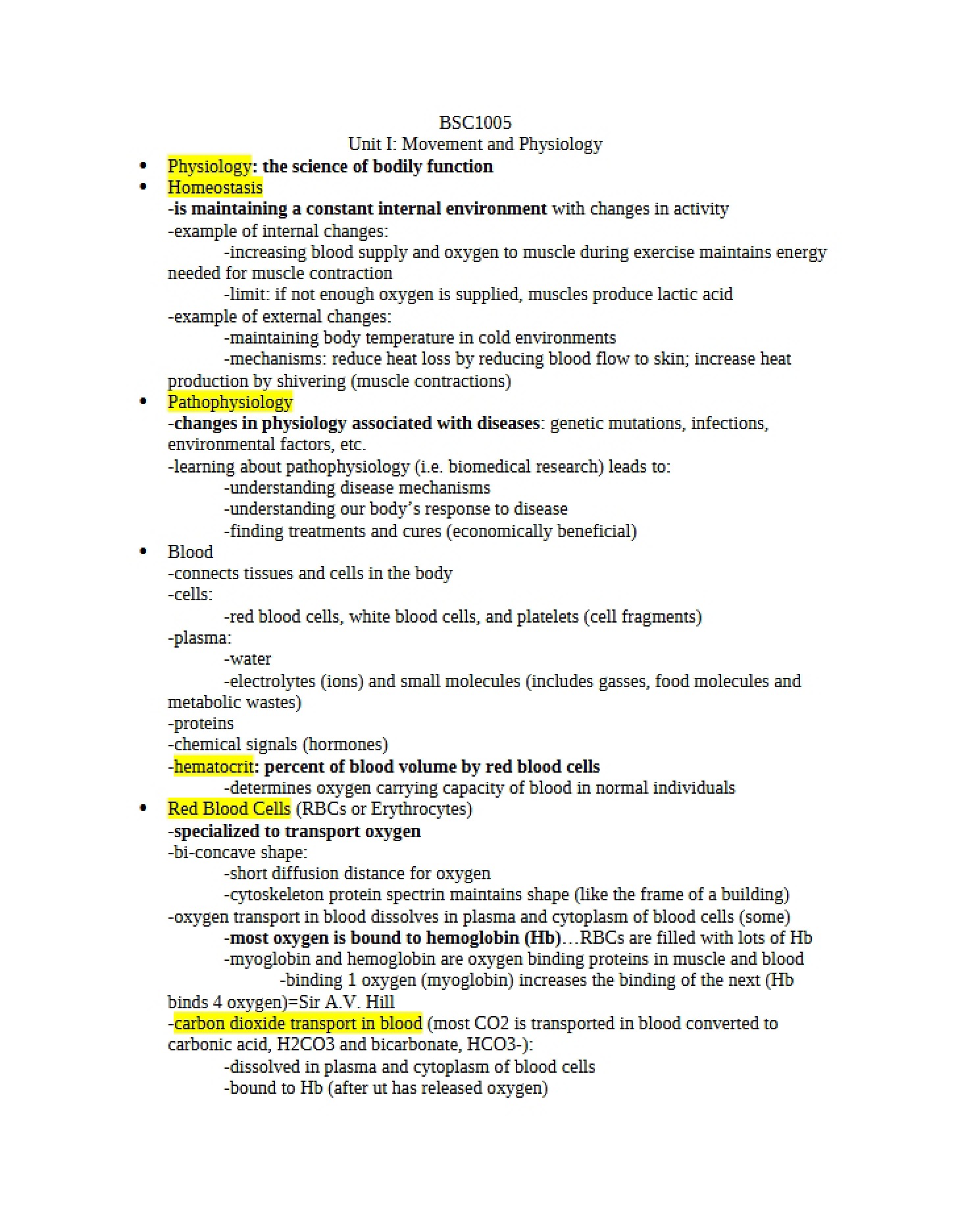 Physical Movement and Physiological Principles