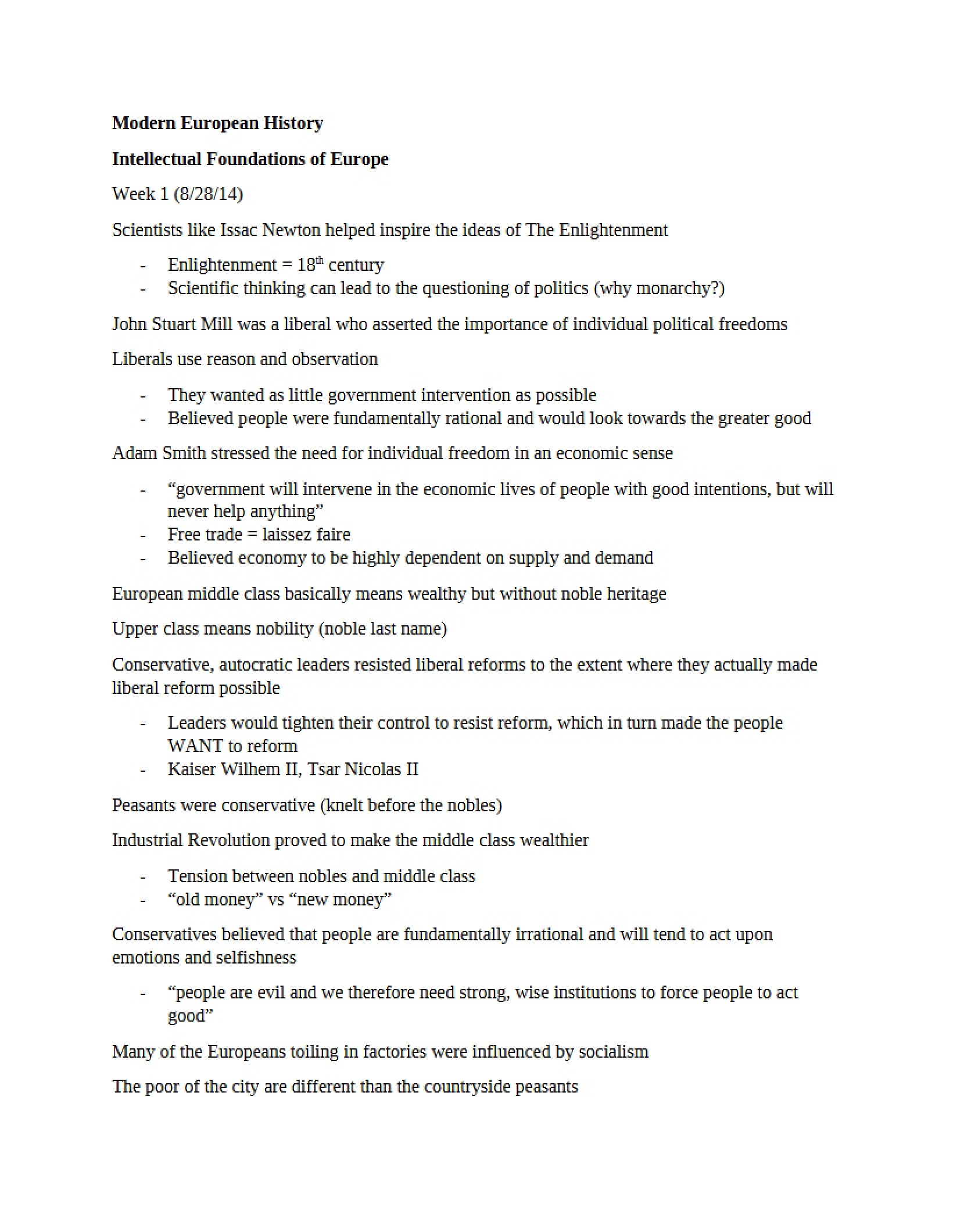 History of Europe (Modern Era)