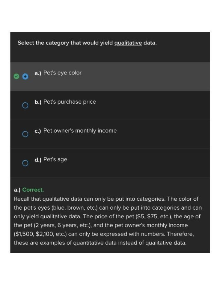 Categorizing Qualitative Data - Pet Eye Color