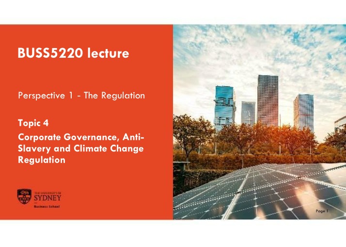 BUSS5220 Topic 4 Lecture Slides