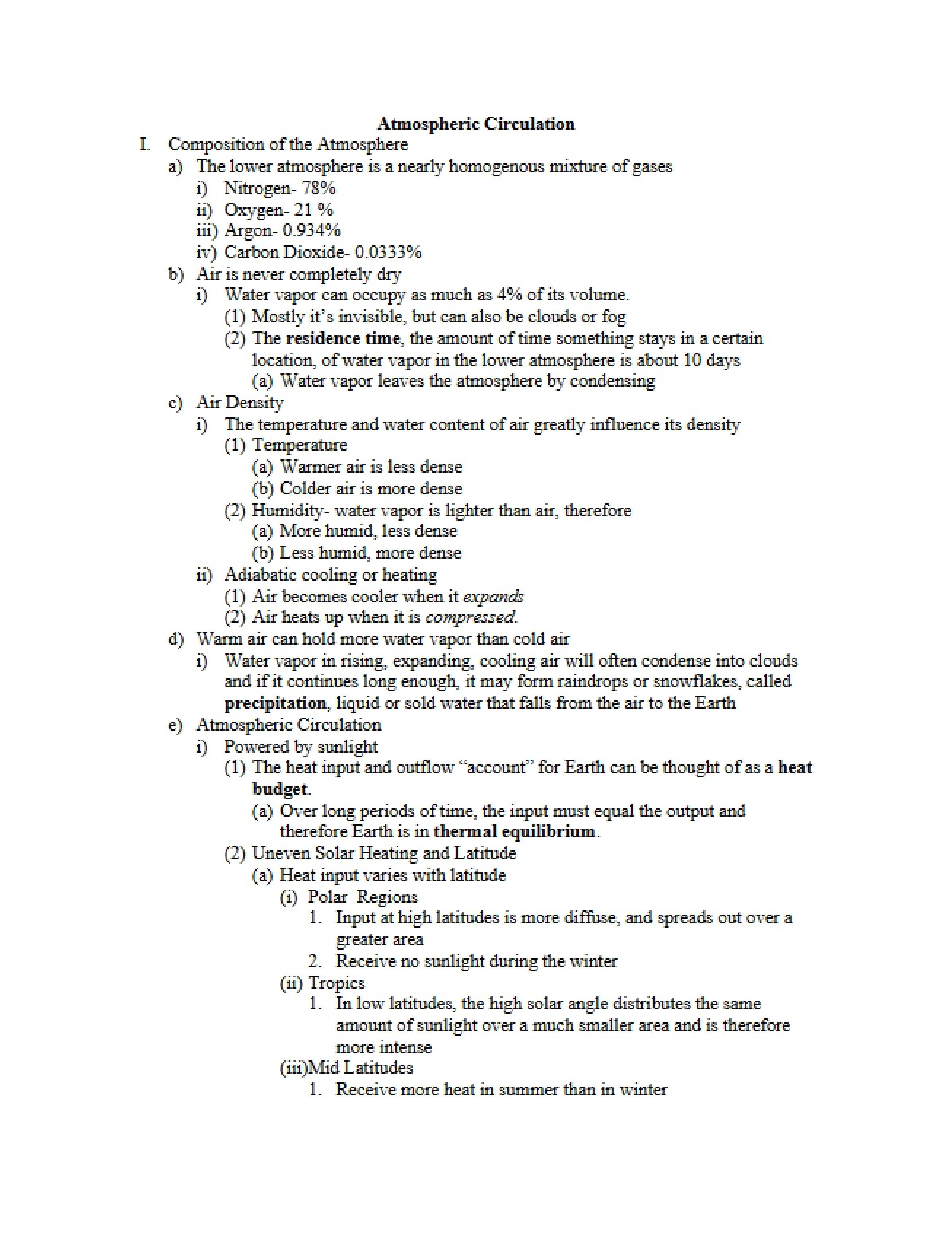 Dynamics of Atmospheric Circulation