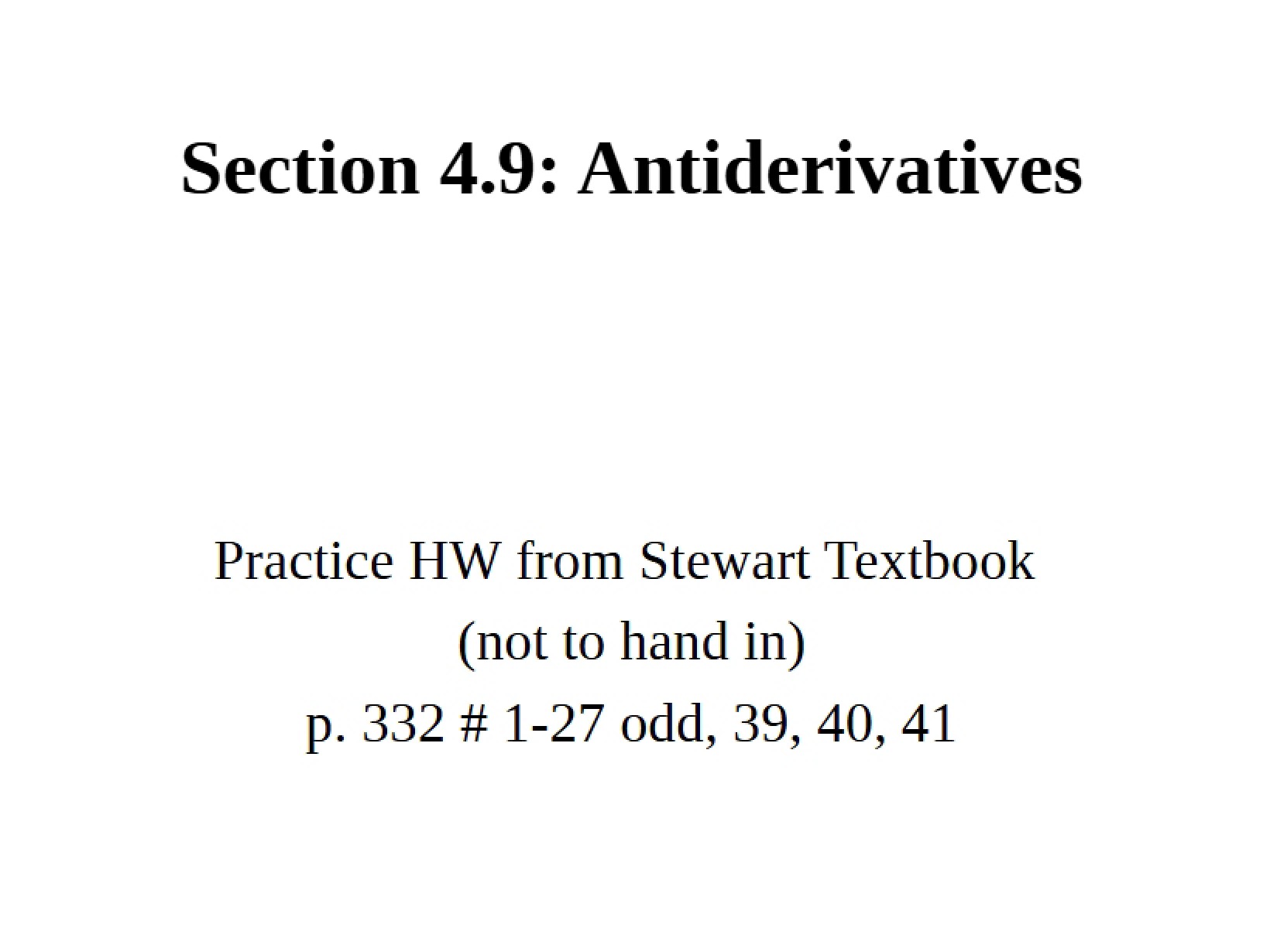 Concept of Antiderivatives