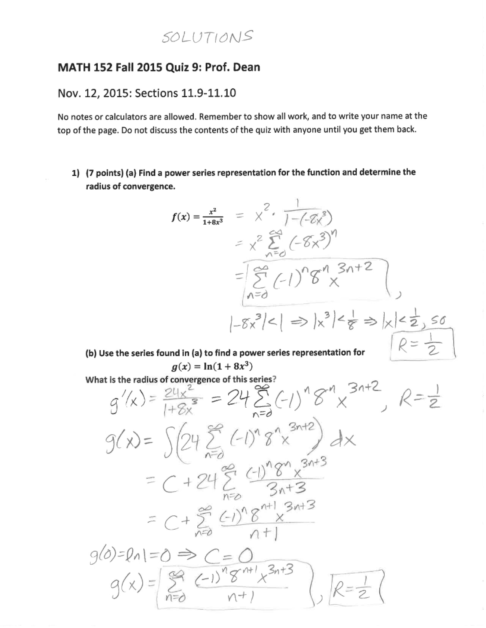 Ninth Quiz