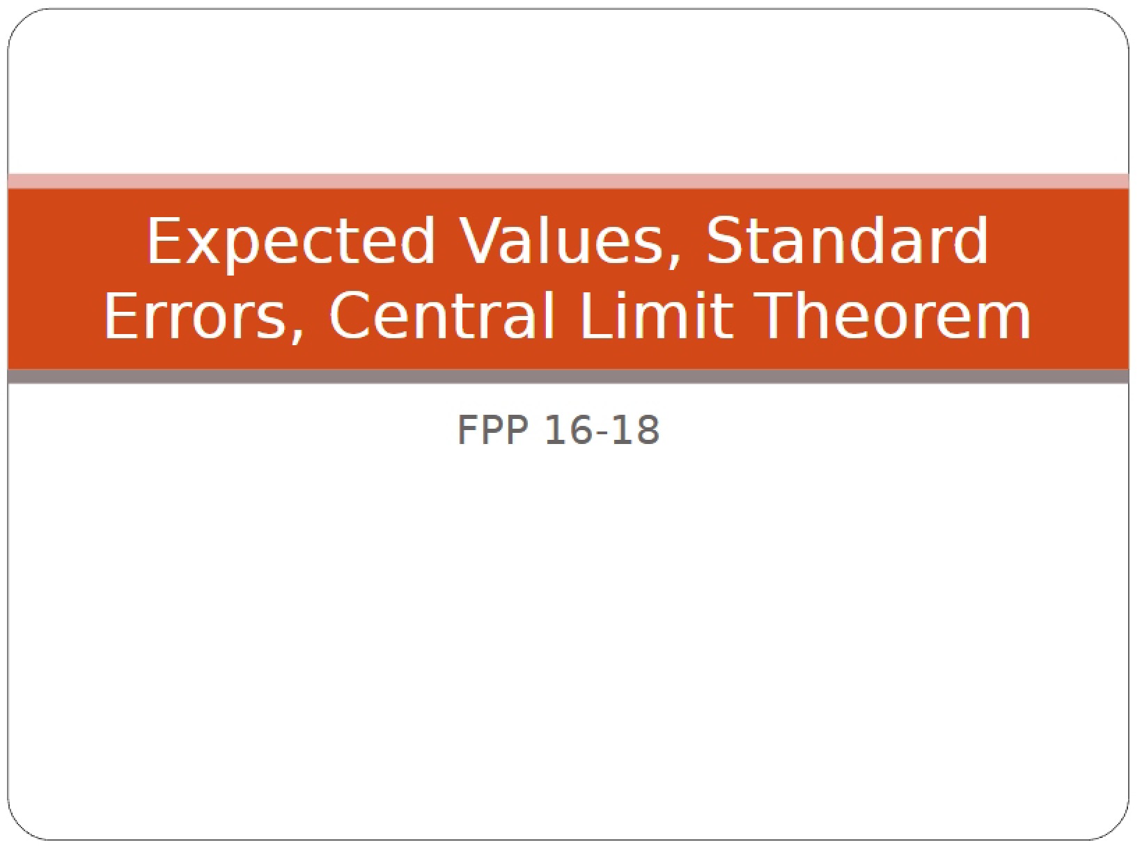 Standard Deviation and Expected Values