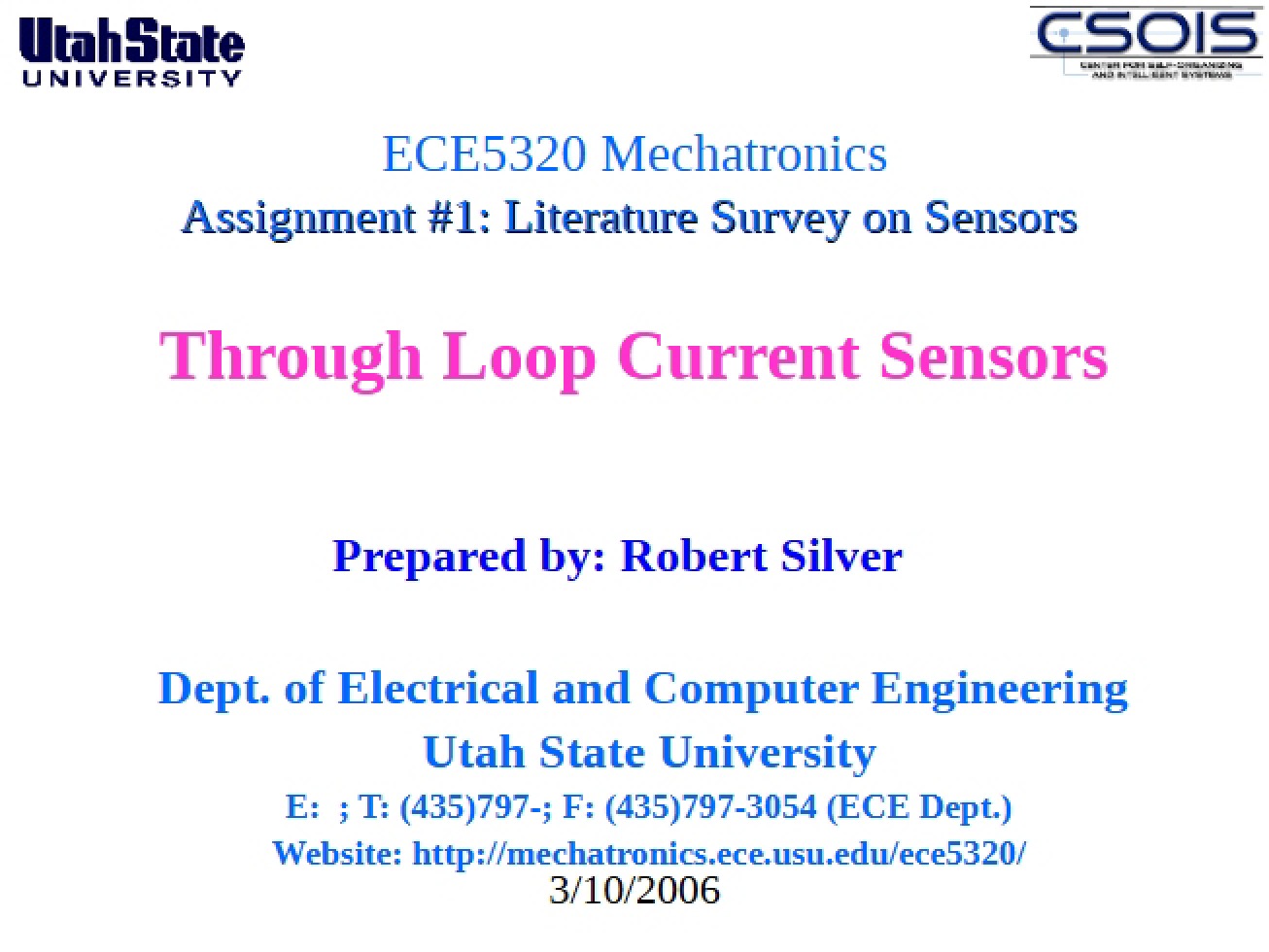 Sensors for Current (Through Loop)