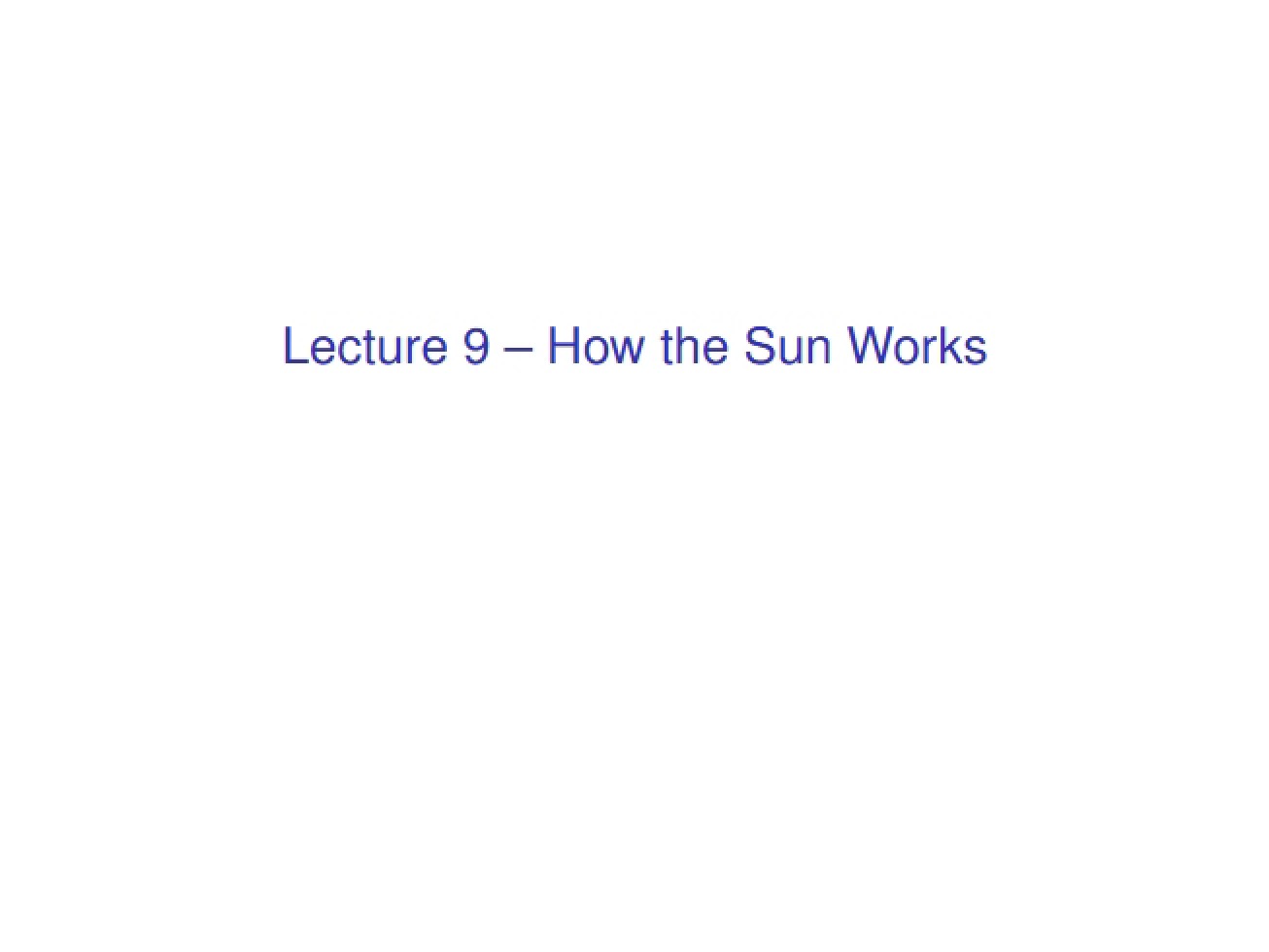 General Astronomy Lecture Notes